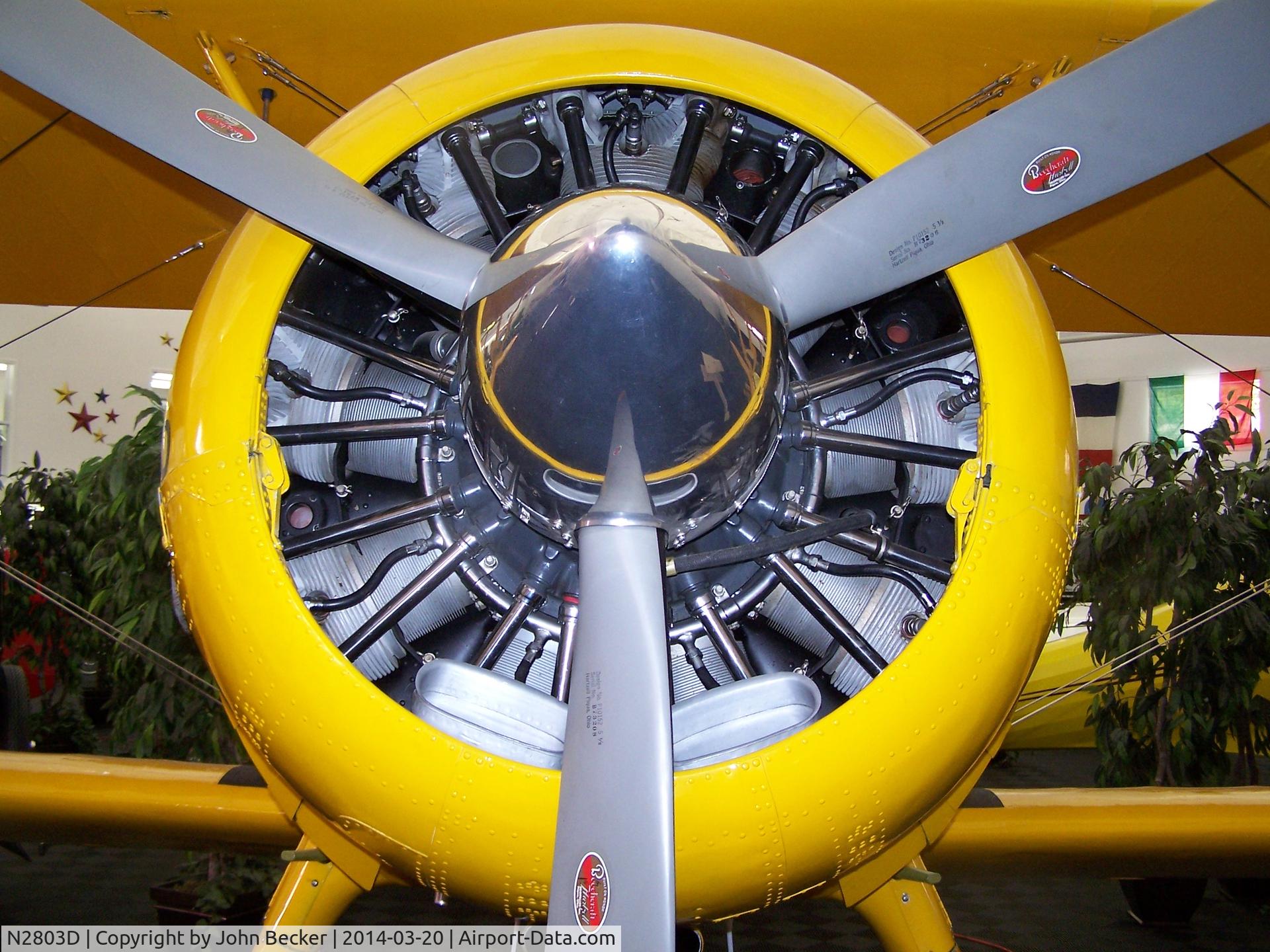 N2803D, 1941 Boeing B75N1 C/N 75-6822, View of motor and prop
