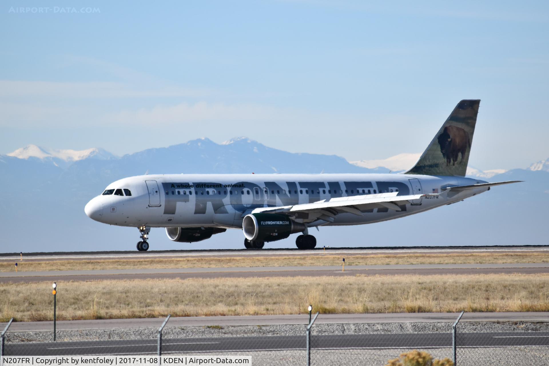 N207FR, 2010 Airbus A320-214 C/N 4307, Frontier Airlines coming into KDEN From San Francisco.