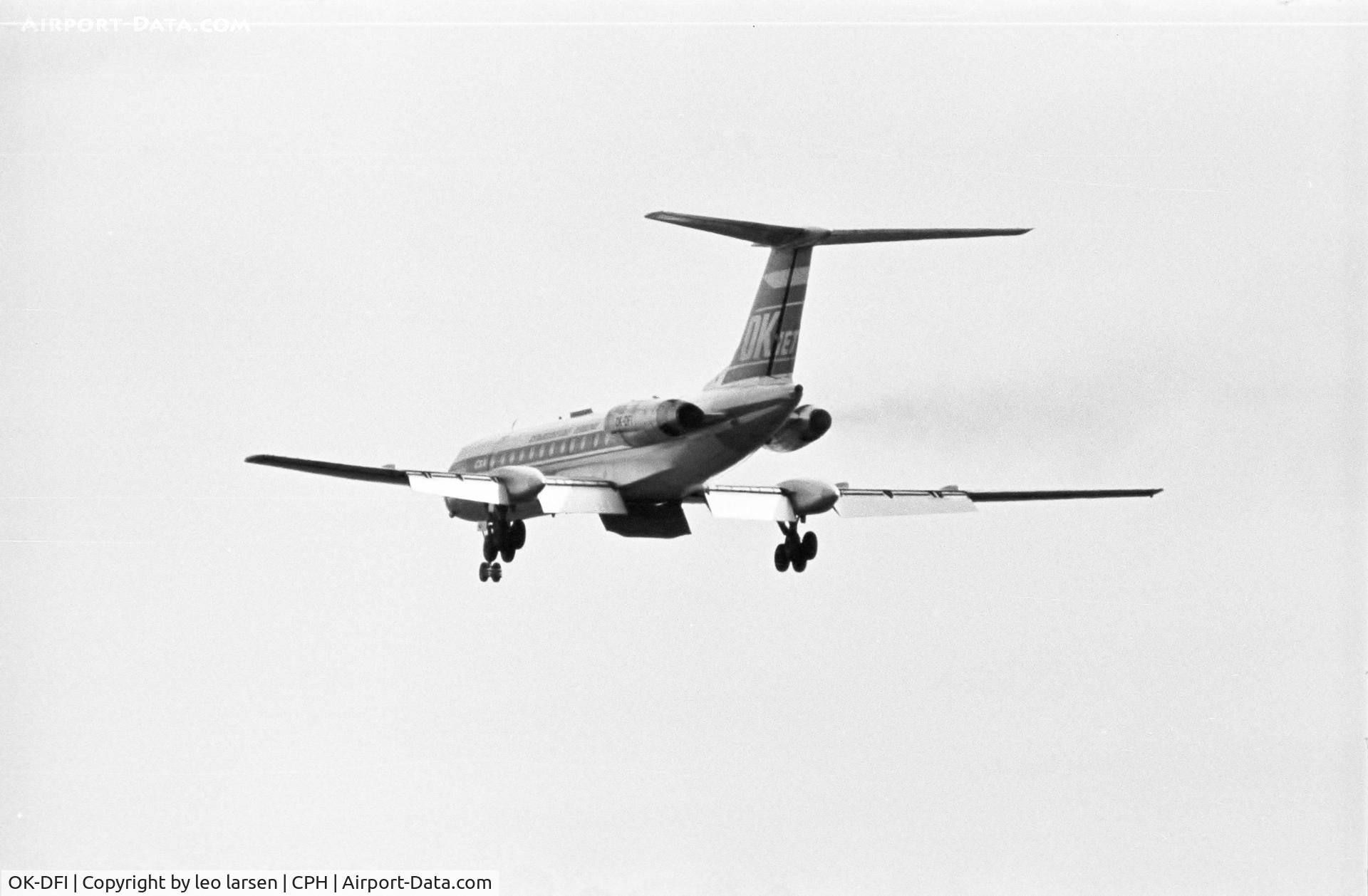OK-DFI, 1973 Tupolev Tu-134A C/N 3351908, Copenhagen maj 1977