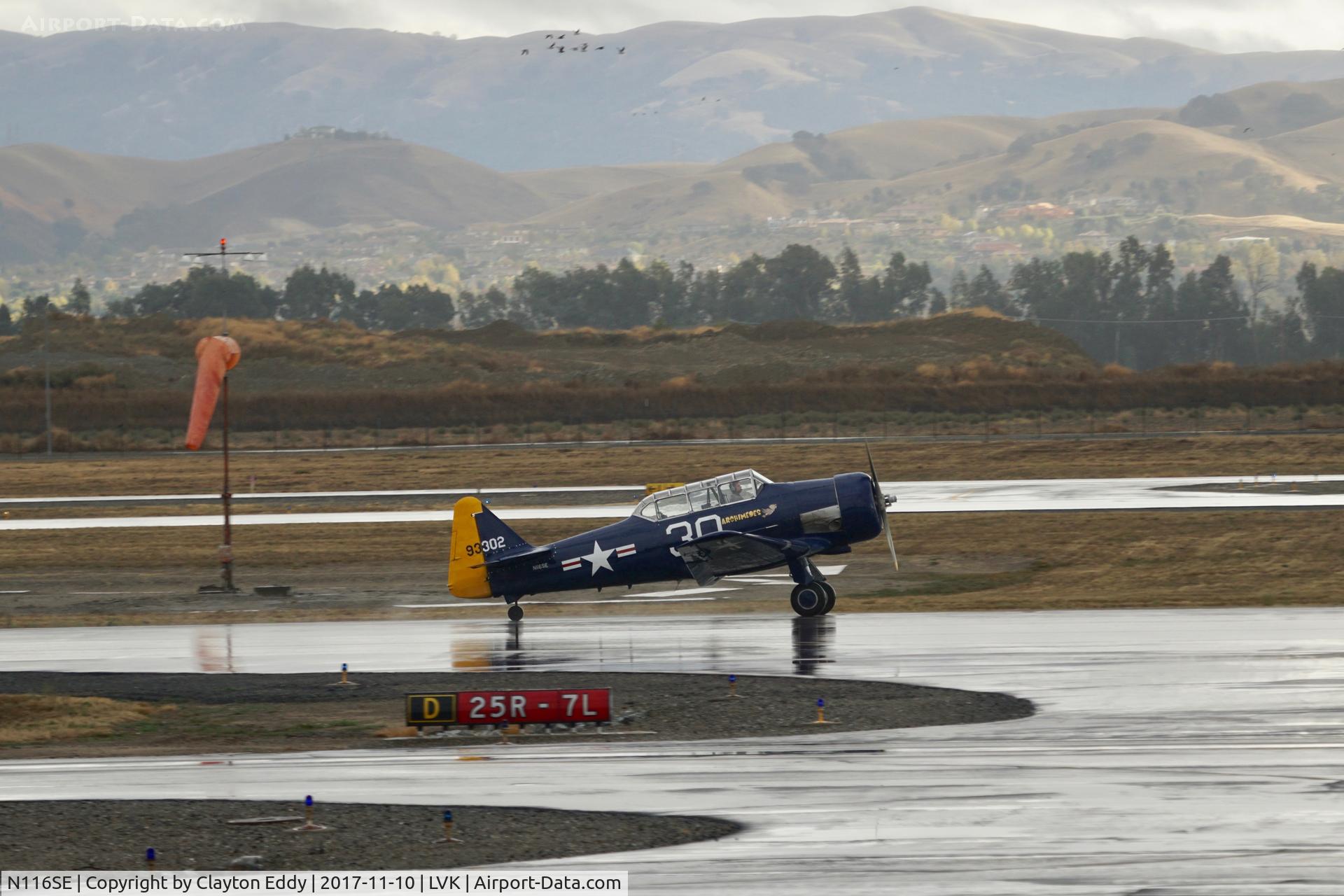 N116SE, 1959 North American T-6G Texan C/N 168-406, Livermore Airport California 2017.