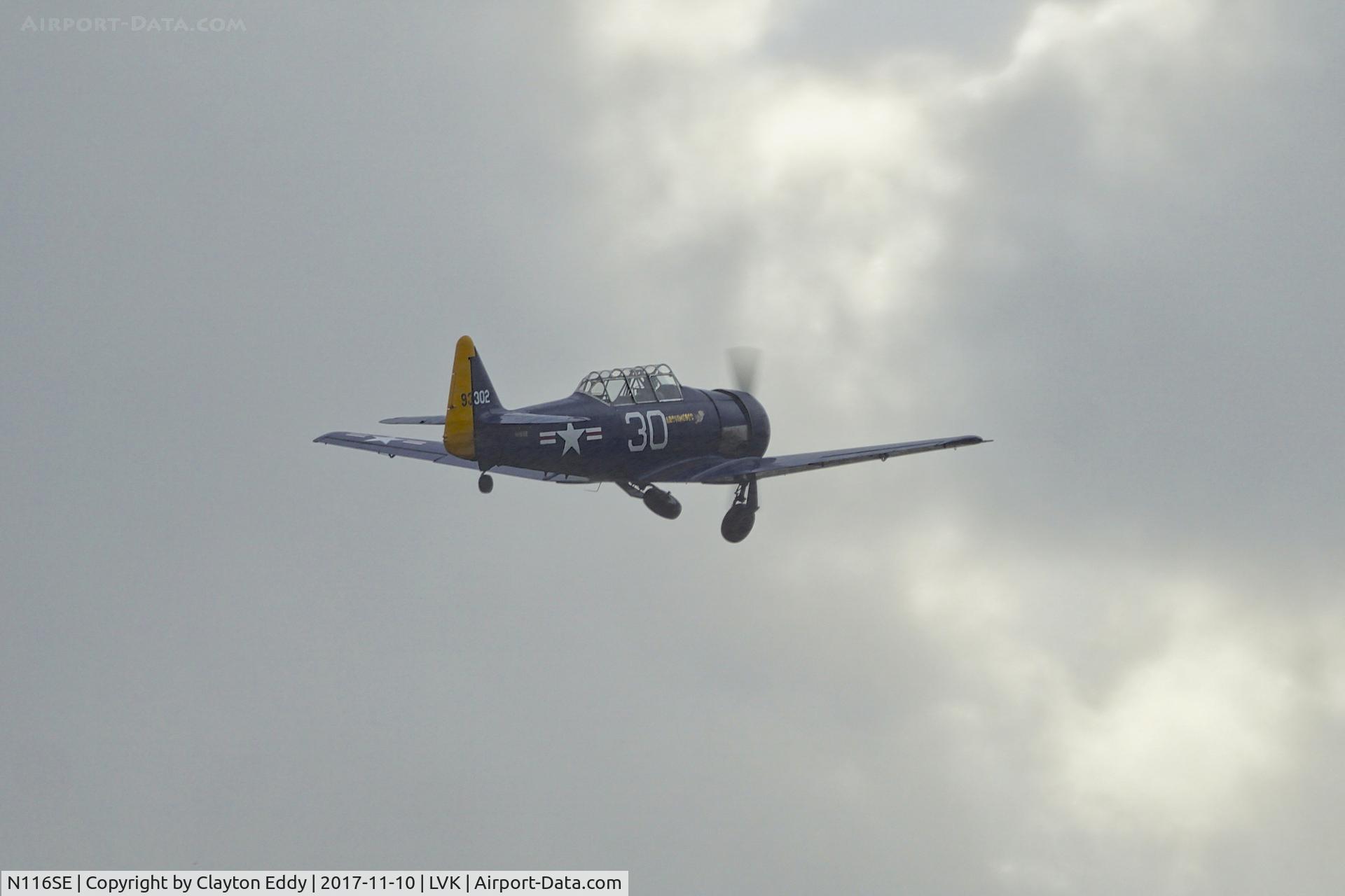 N116SE, 1959 North American T-6G Texan C/N 168-406, Livermore Airport California 2017.