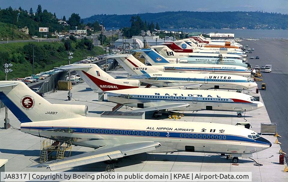 JA8317, 1966 Boeing 727-81 C/N 18952, Paine Field August 1966