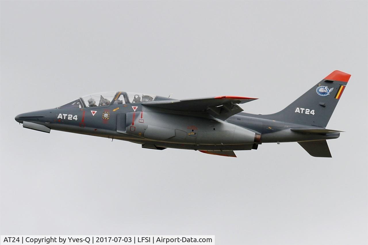 AT24, Dassault-Dornier Alpha Jet 1B C/N B24/1100, Belgian Air Force Dassault-Dornier Alpha Jet 1B, Take off rwy 29, St Dizier-Robinson Air Base 113 (LFSI) Open day 2017