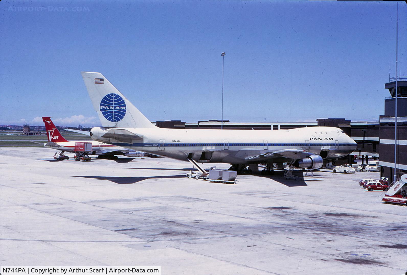 N744PA, 1970 Boeing 747-121 C/N 19651, Sydney International Airport c.1970