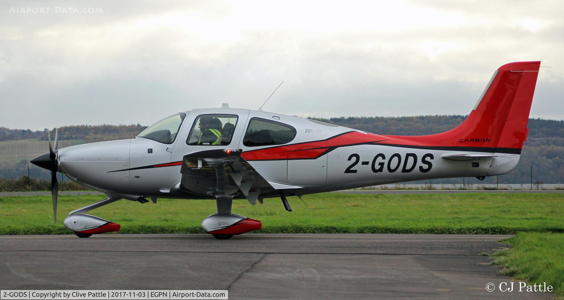 2-GODS, Cirrus SR22T C/N 1070, Taxy in at Dundee - 2 days after re-registration from 2-GODD