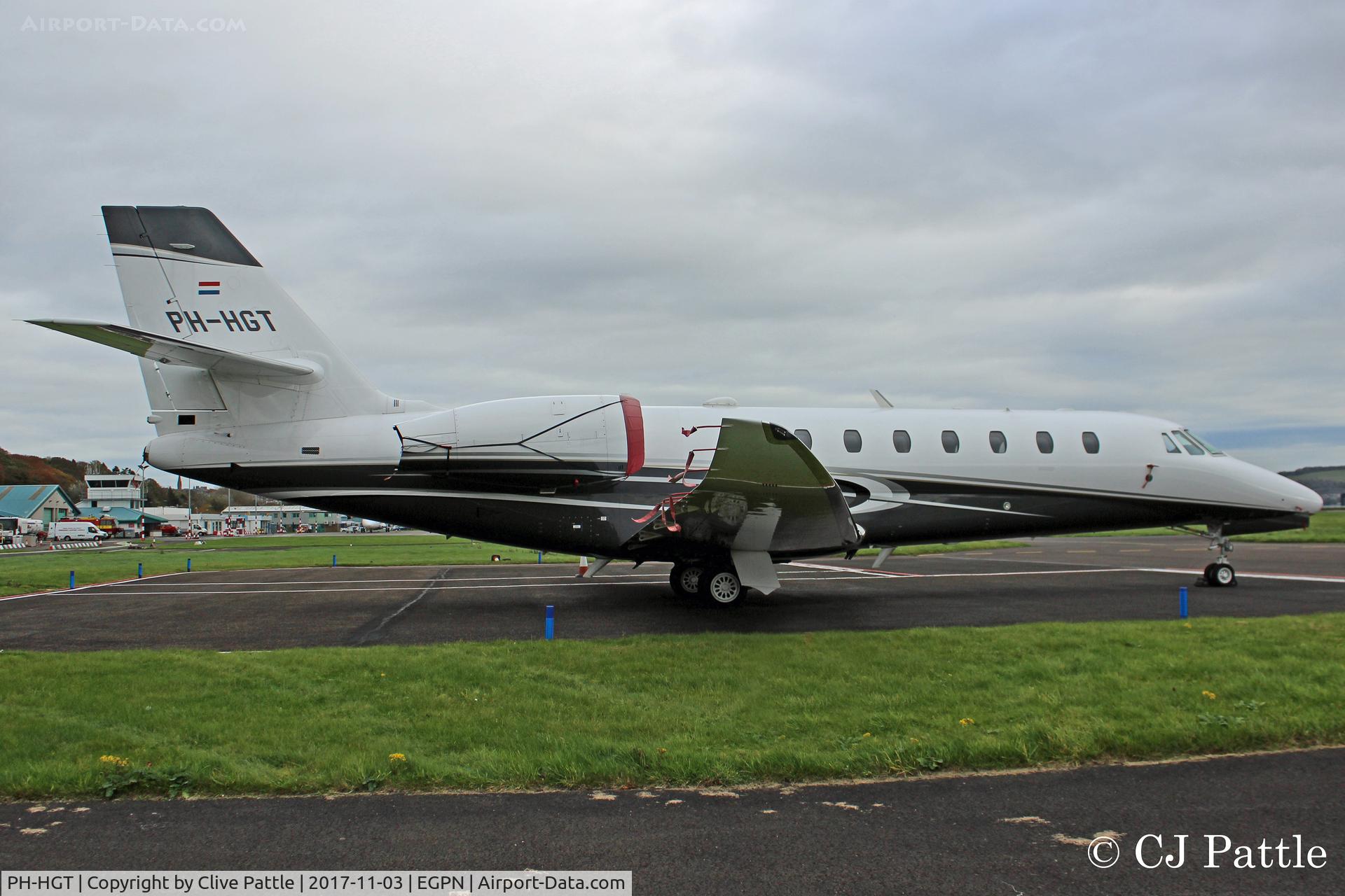 PH-HGT, 2014 Cessna 680 Citation Sovereign+ C/N 680-0530, Parked up at Dundee