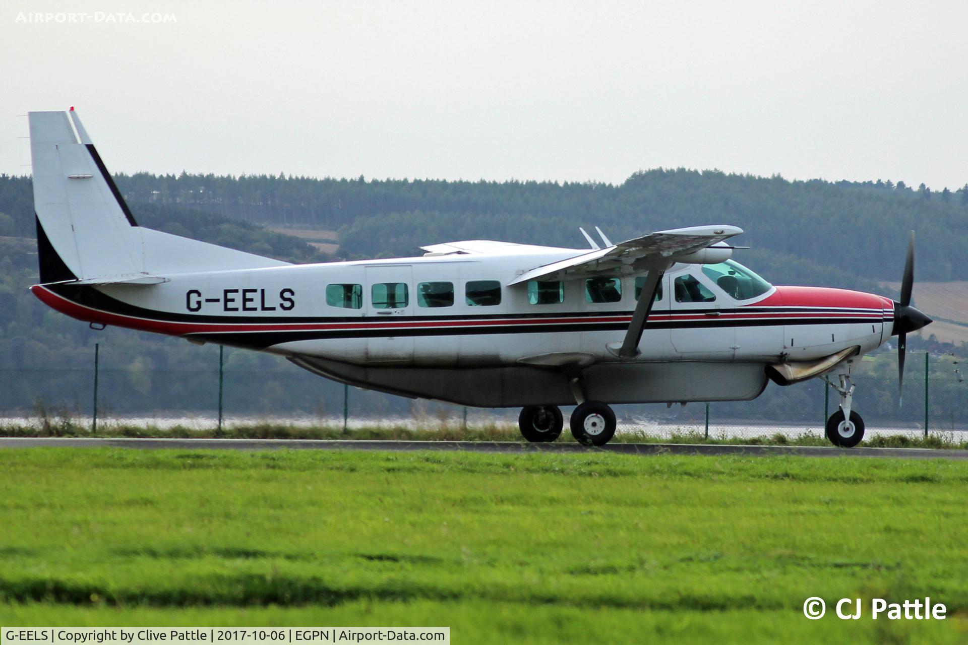 G-EELS, 1997 Cessna 208B Grand Caravan C/N 208B0619, On duty at Dundee as an aerial TV platform for the Dunhill Links Golf Championships at nearby St Andrews