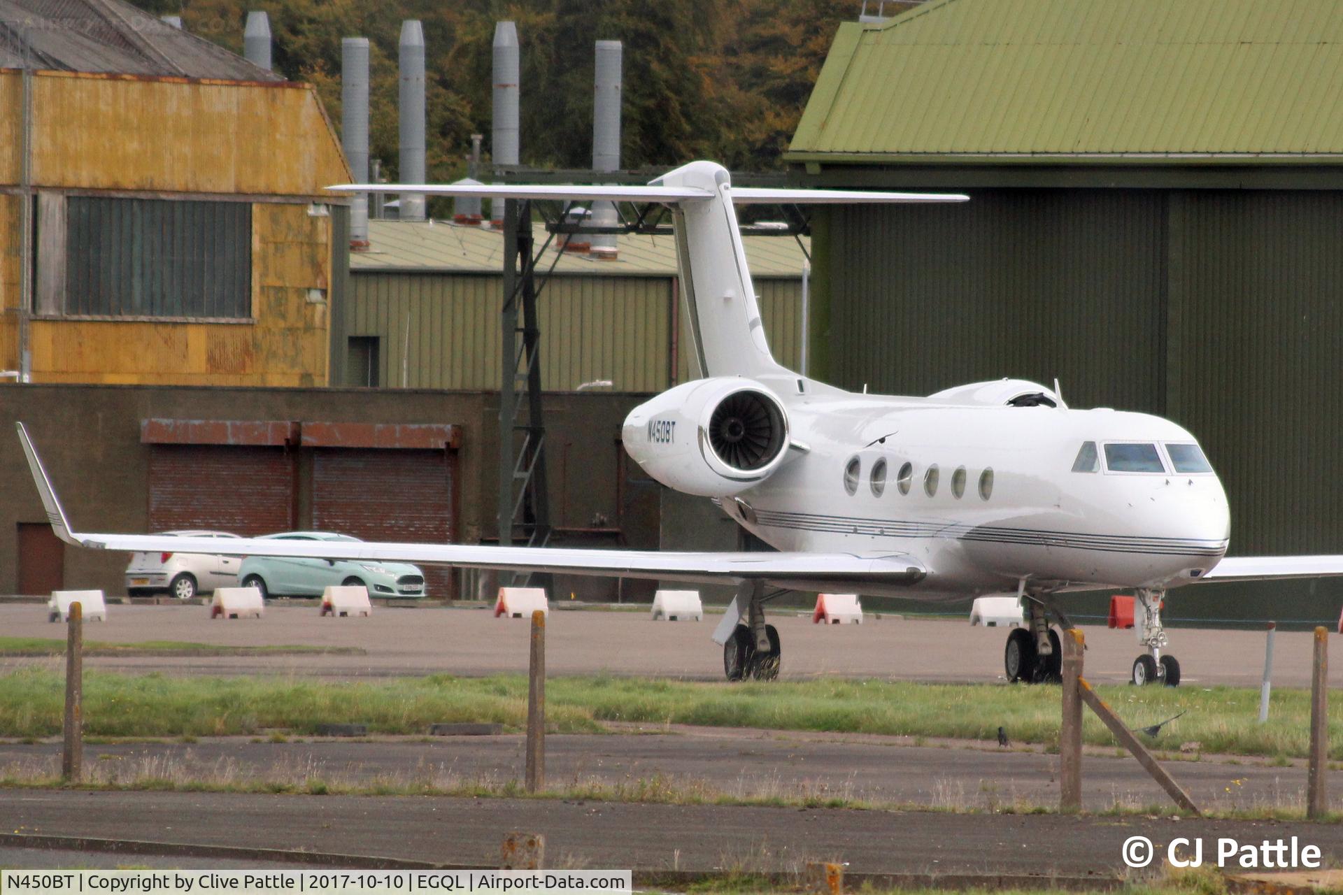 N450BT, 2016 Gulfstream Aerospace GIV-X (G450) C/N 4065, Pictured on the ramp at the former RAF Leuchars, for the nearby Dunhill Links Golf Championships at St Andrews.