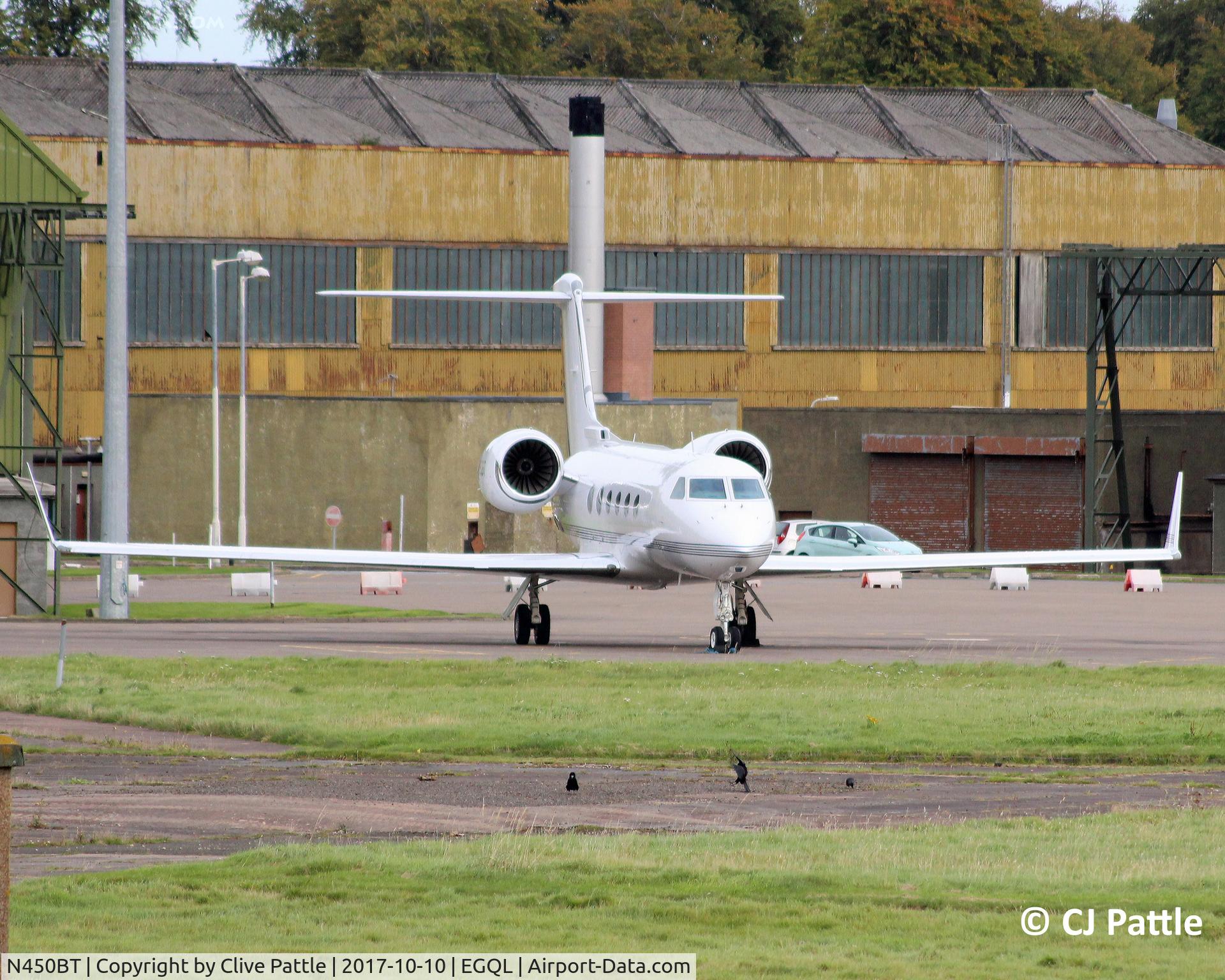 N450BT, 2016 Gulfstream Aerospace GIV-X (G450) C/N 4065, Pictured on the ramp at the former RAF Leuchars, for the nearby Dunhill Links Golf Championships at St Andrews.
