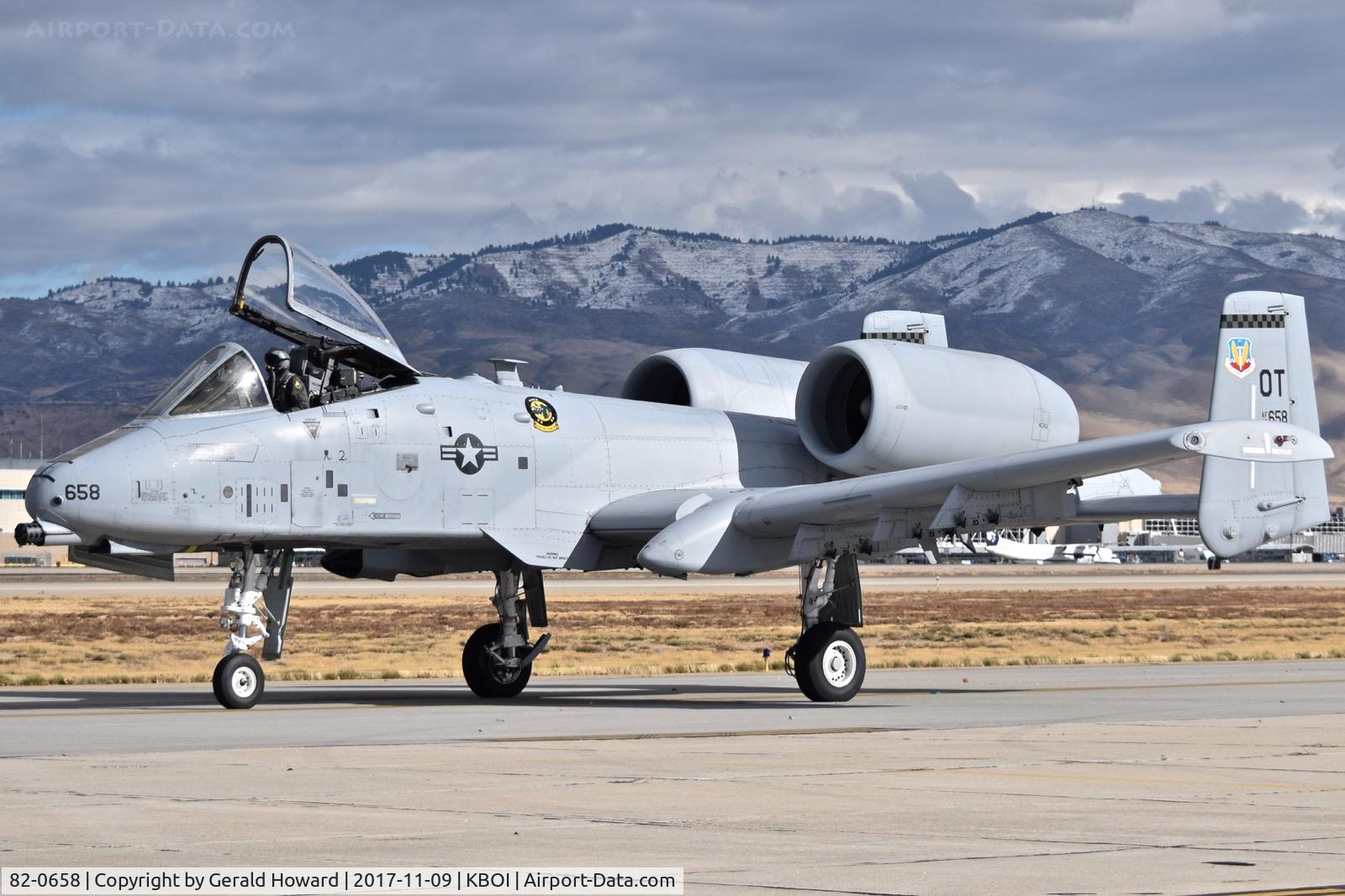 82-0658, 1982 Fairchild Republic A-10C Thunderbolt II C/N A10-0706, Taxiing on Foxtrot.  422nd T&E Sq., 53rd Wing, 79th Test & Evaluation Group, Nellis AFB, NV.