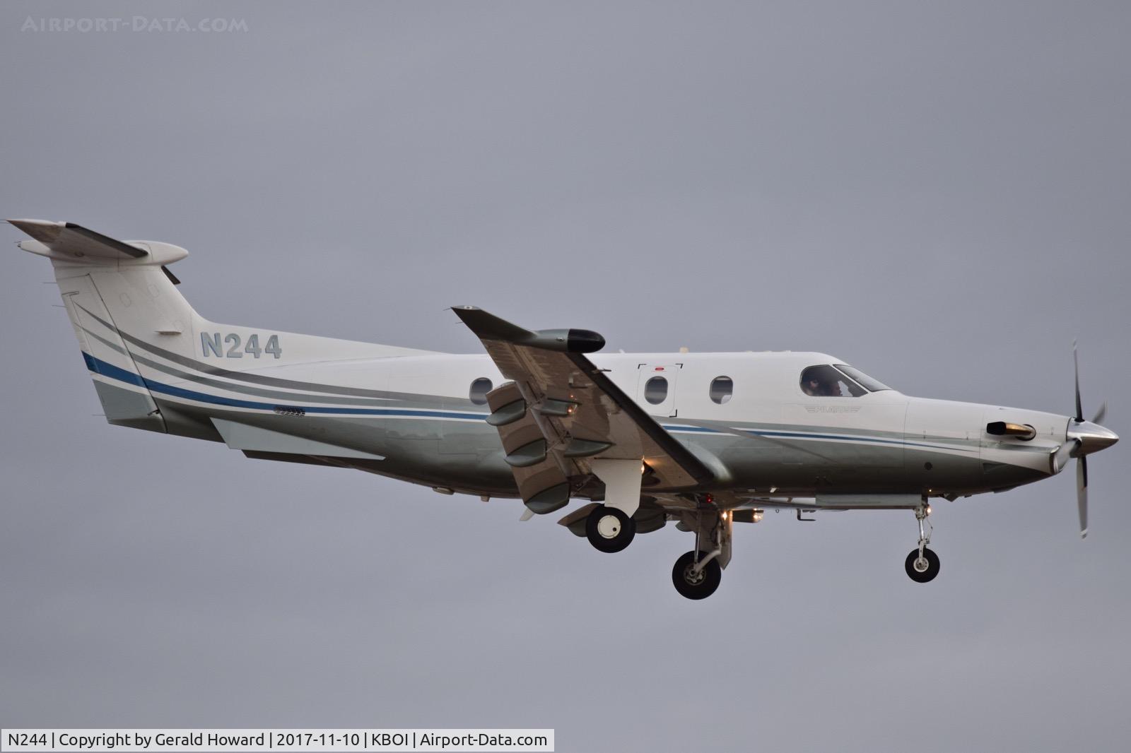 N244, 2011 Pilatus PC-12/67P C/N 1307, landing RWY 10R.