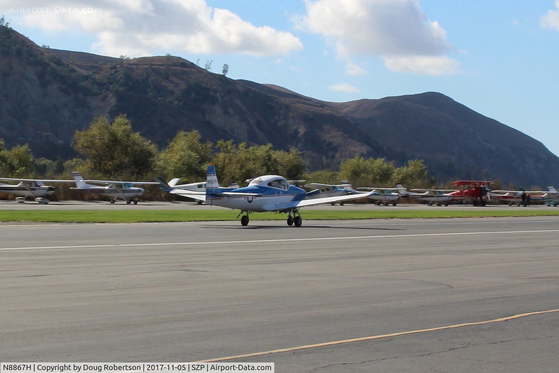 N8867H, 1947 North American Navion C/N NAV-4-867, 1947 North American NAVION, Continental IO-520 285 Hp upgrade, landing roll Rwy 22, Young Eagles flight