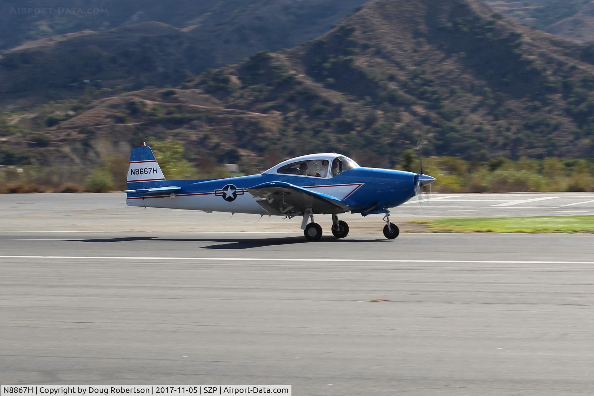 N8867H, 1947 North American Navion C/N NAV-4-867, 1947 North American NAVION, Continental IO-520 285 Hp upgrade, landing roll Rwy 22, Young Eagles flight
