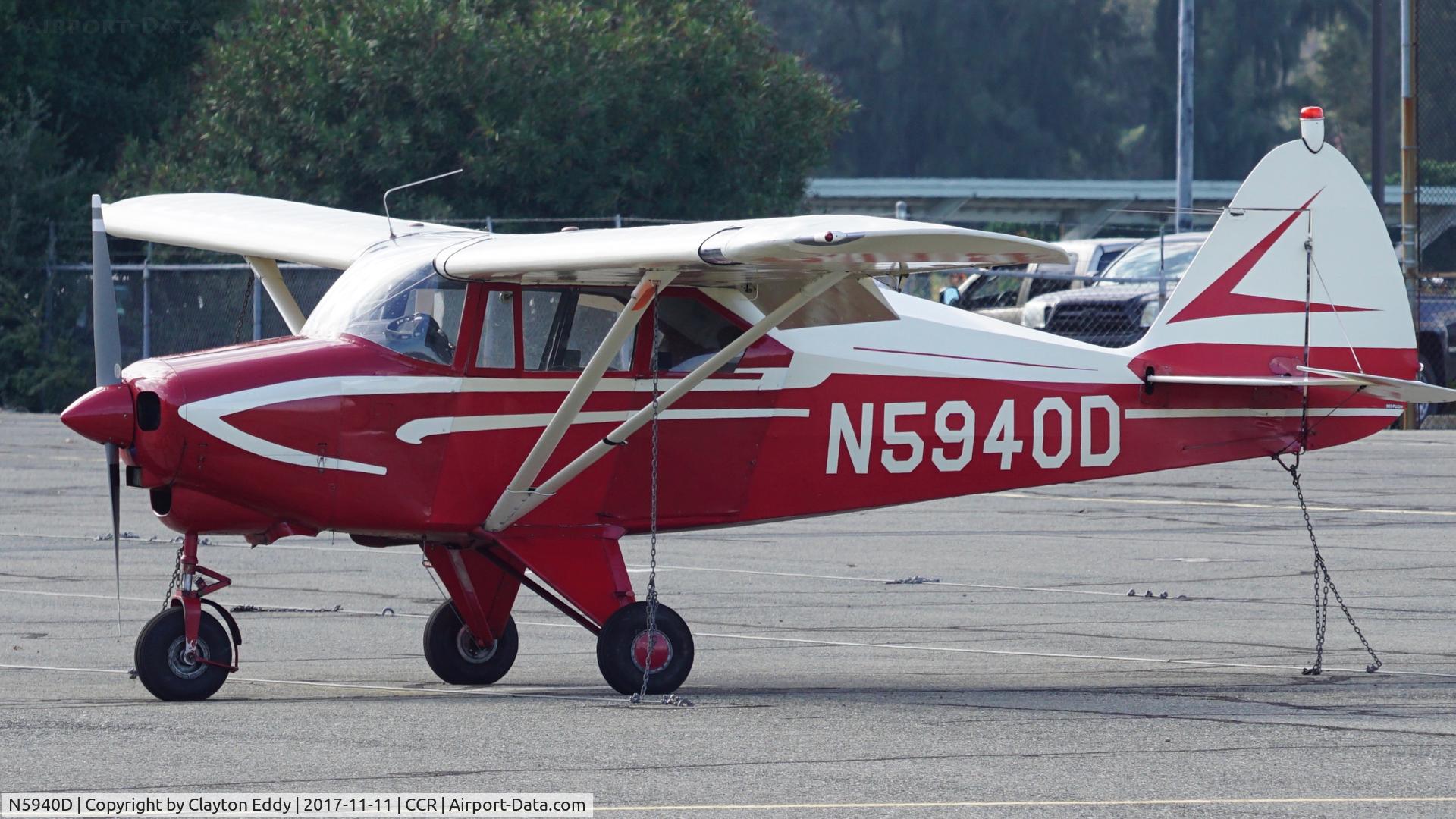 N5940D, 1956 Piper PA-22-150 C/N 22-4603, Buchanan Field Concord California 2017.