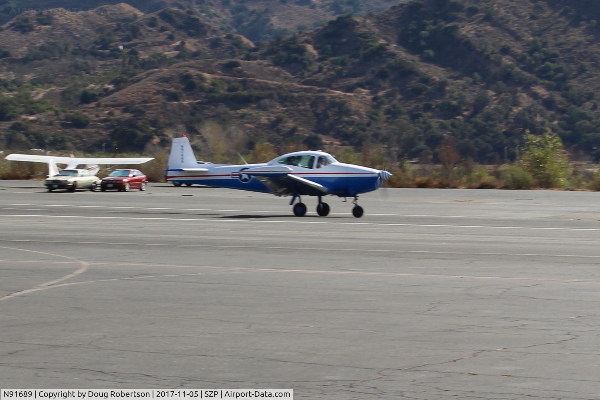 N91689, 1946 North American Navion (NA-145) C/N NAV-4-431, 1946 North American NAVION, Continental E225 upgrade, landing roll Rwy 22, Young Eagles flight