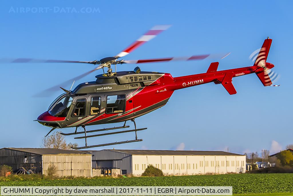 G-HUMM, 2016 Bell 407 C/N 54556, Departing to the west