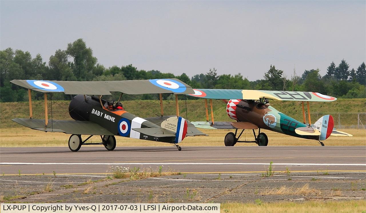 LX-PUP, Sopwith Pup Replica C/N 11, Sopwith Pup Replica, Ready to take off rwy 29, St Dizier-Robinson Air Base 113 (LFSI) Open day 2017