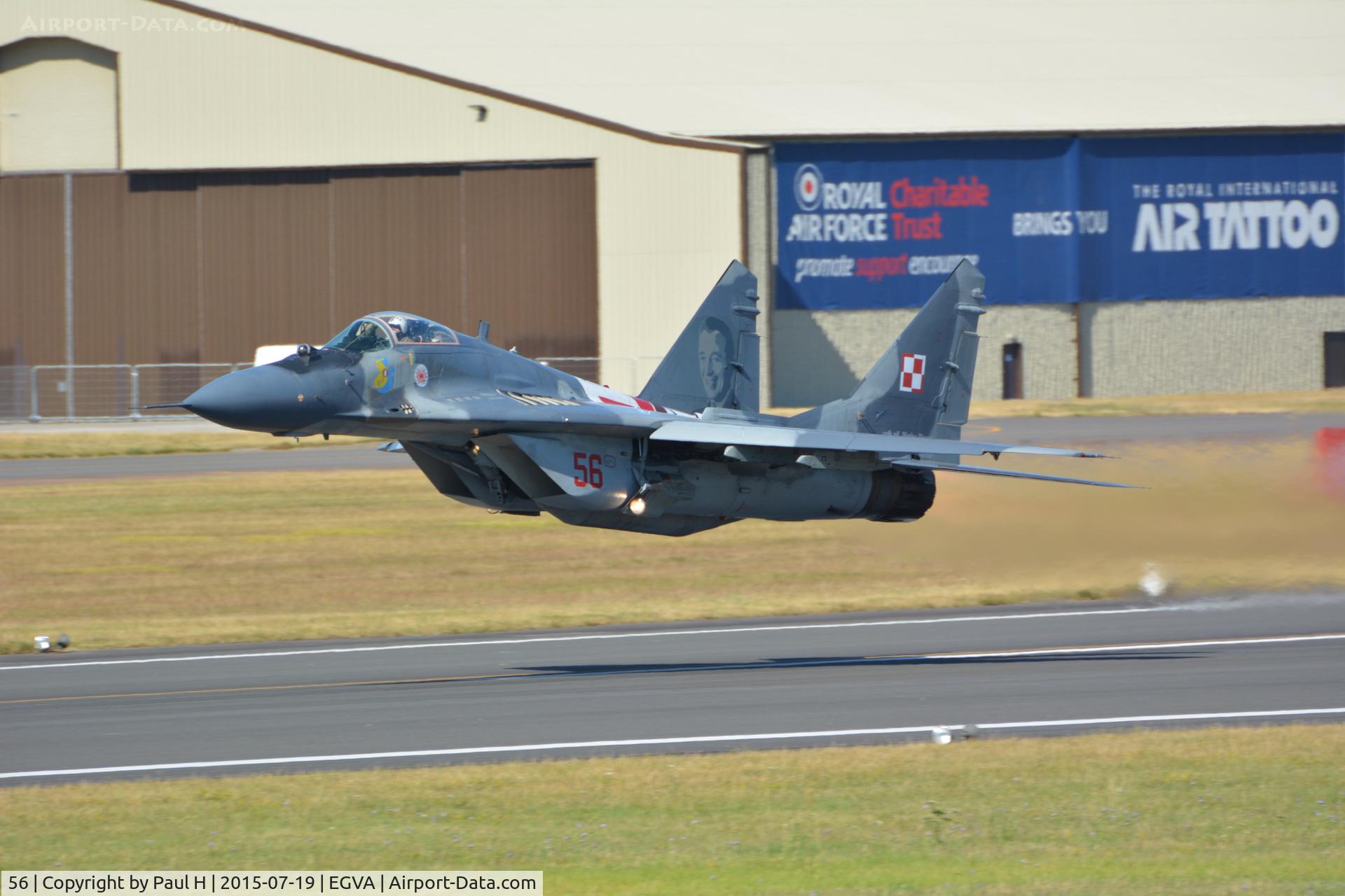 56, Mikoyan-Gurevich MiG-29A C/N 2960532356, Polish Air Force Mig.-29 56, performing at RIAT 2015