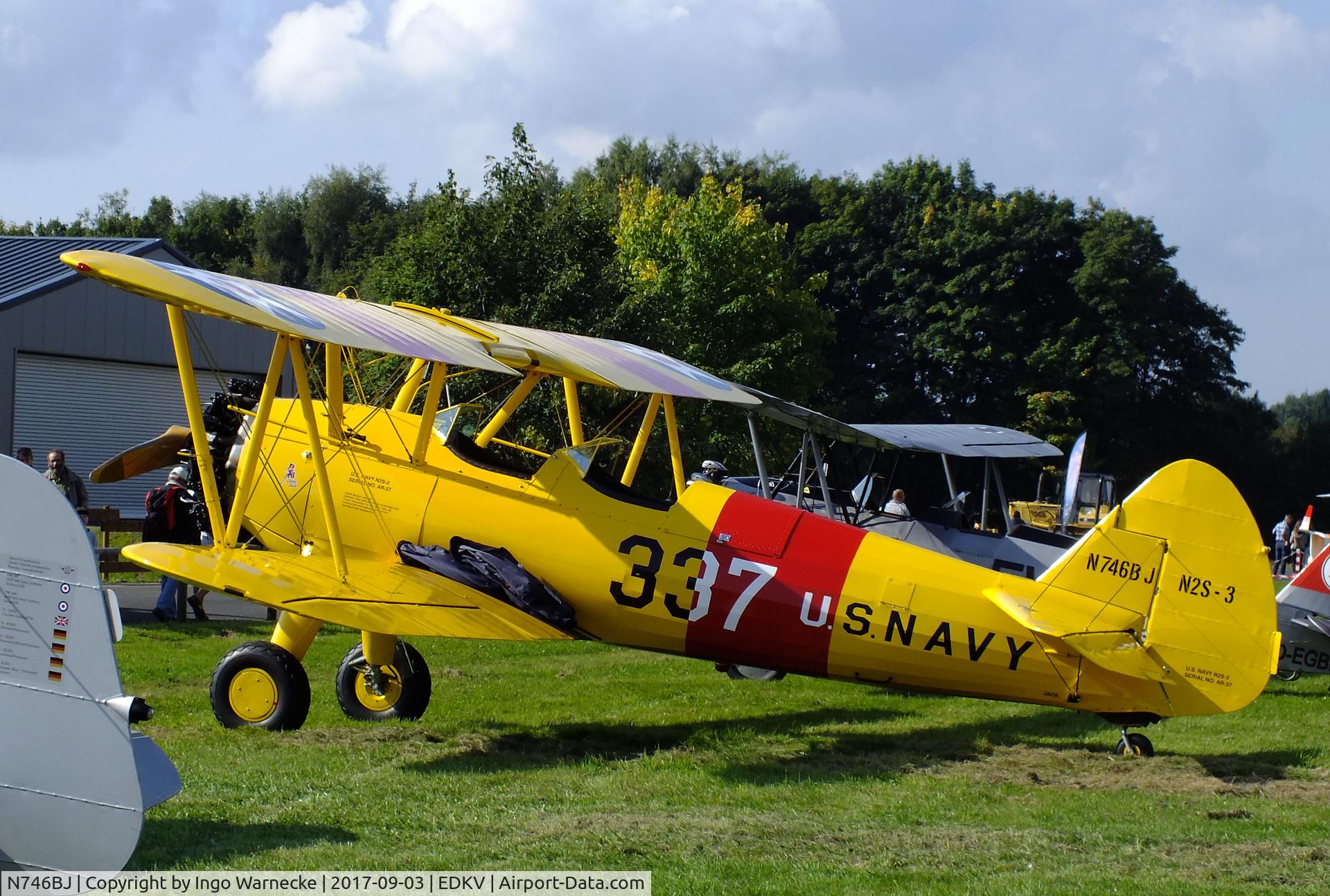 N746BJ, 1985 Boeing 75 C/N AR-37, Boeing/Jones (Stearman) 75 at the Dahlemer Binz 60th jubilee airfield display