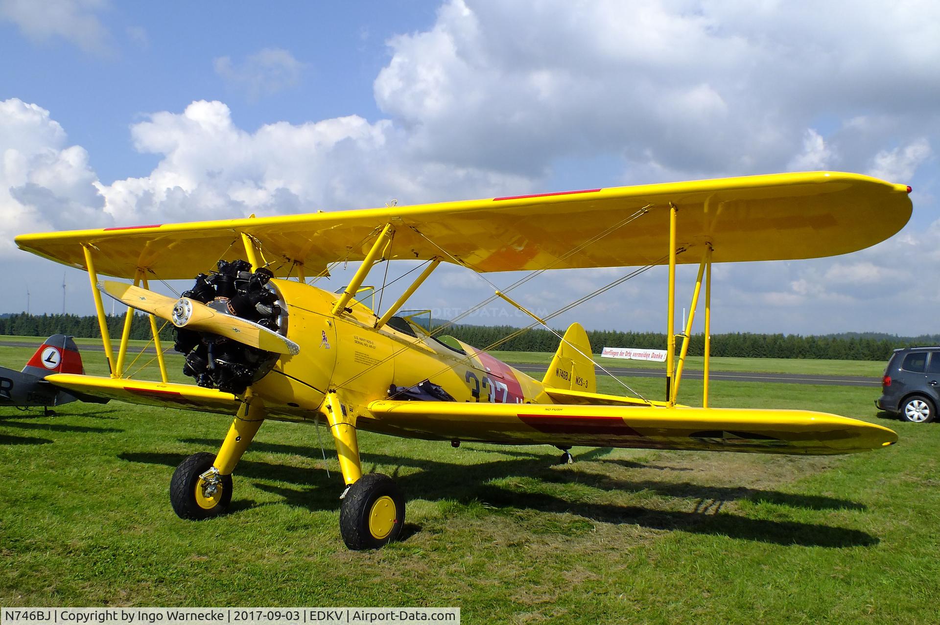 N746BJ, 1985 Boeing 75 C/N AR-37, Boeing/Jones (Stearman) 75 at the Dahlemer Binz 60th jubilee airfield display