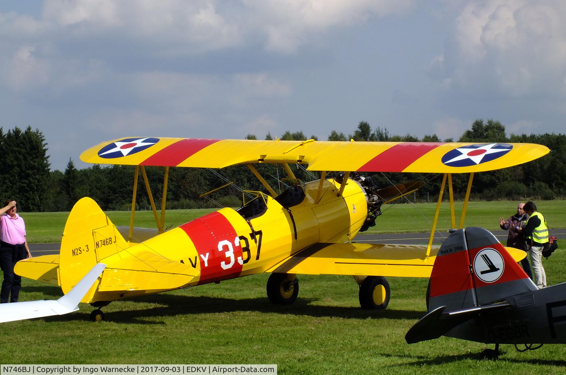 N746BJ, 1985 Boeing 75 C/N AR-37, Boeing/Jones (Stearman) 75 at the Dahlemer Binz 60th jubilee airfield display