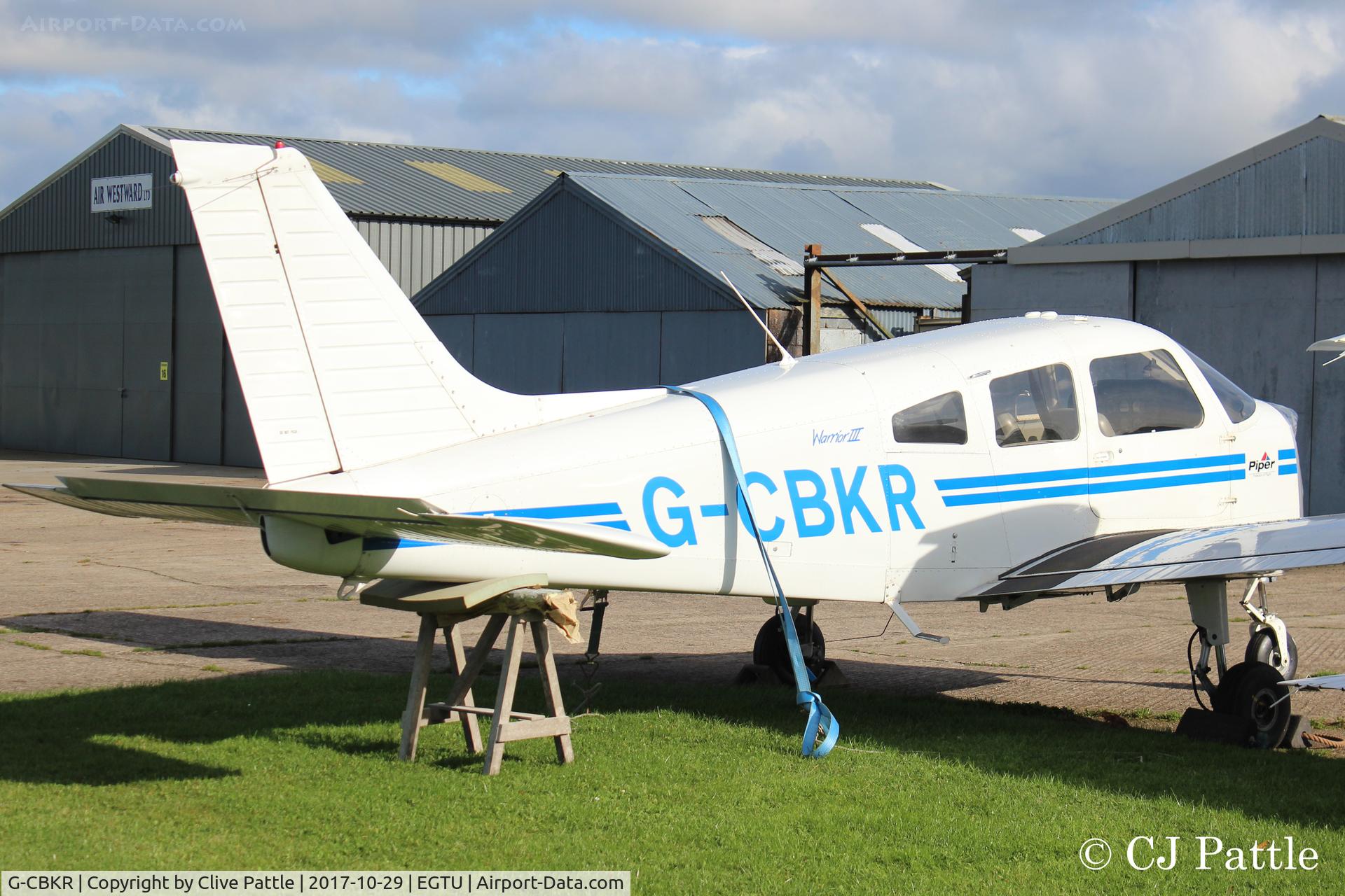 G-CBKR, 2002 Piper PA-28-161 Warrior III C/N 2842143, Undergoing maintenance at Dunkeswell