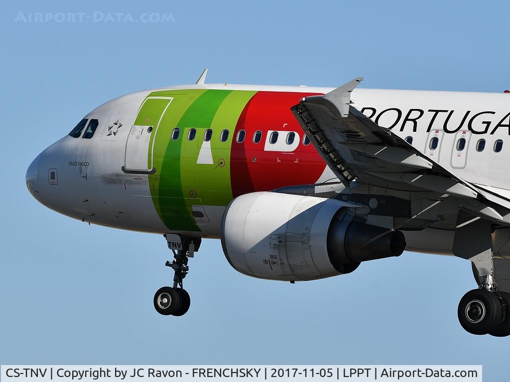 CS-TNV, 2009 Airbus A320-214 C/N 4143, Grao Vasco TAP Air Portugal 693 from Luxembourg (LUX) landing runway 03