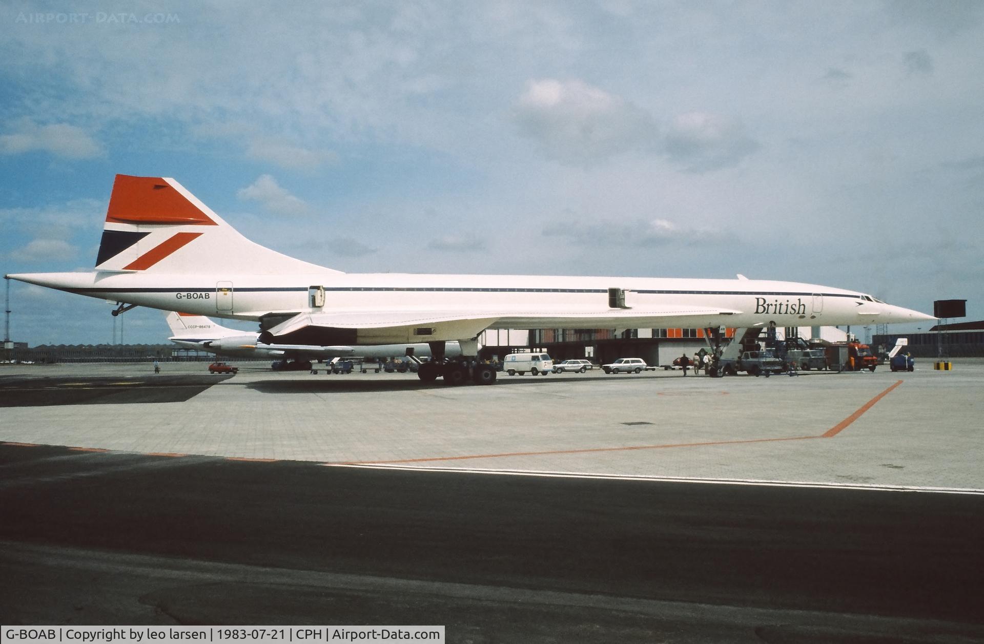 G-BOAB, 1976 Aerospatiale-BAC Concorde 1-102 C/N 100-008, Copenhagen 21.7.1983