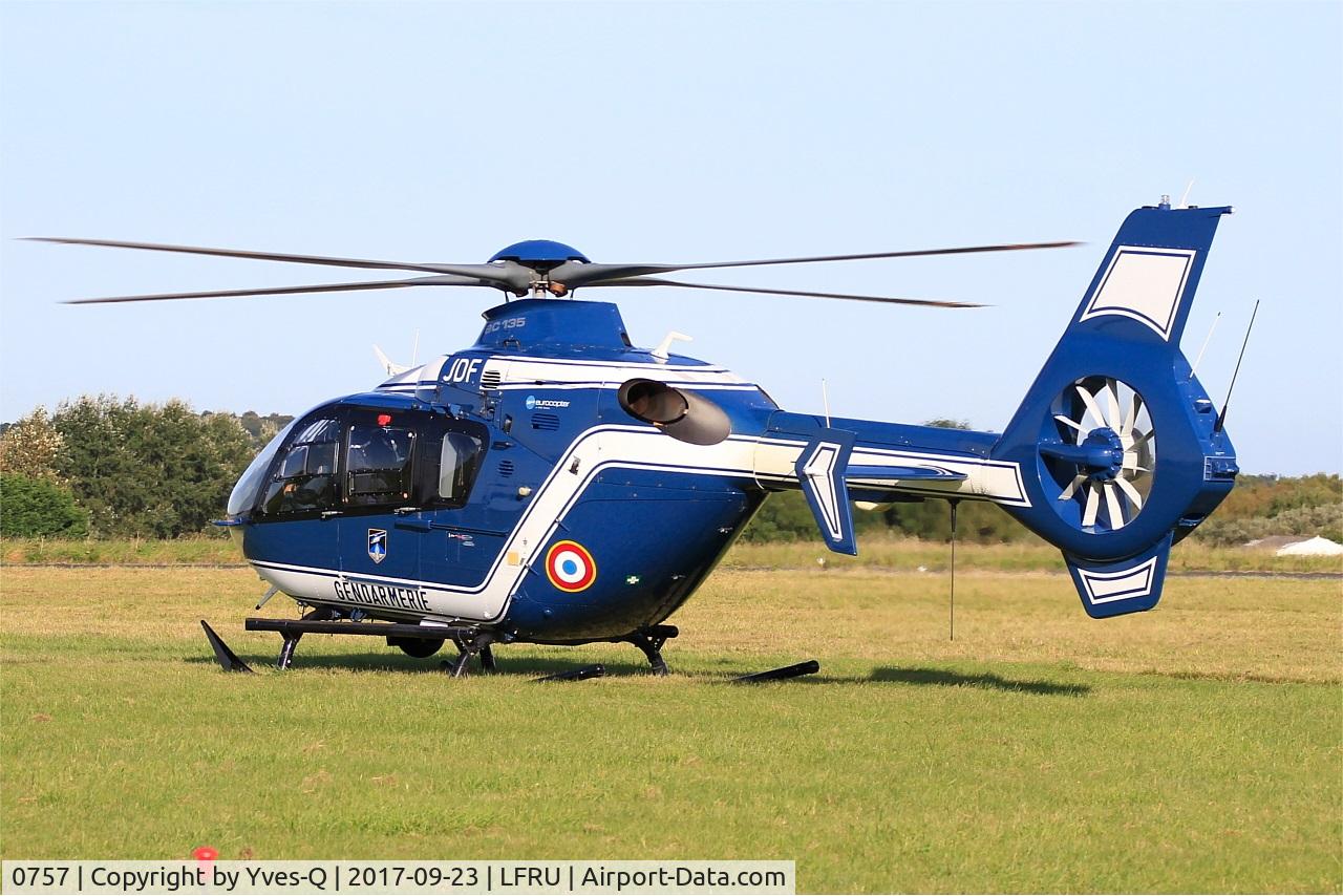 0757, 2009 Eurocopter EC-135T-2 C/N 0757, Eurocopter EC-135T-2, Ready to take off, Morlaix-Ploujean airport (LFRU-MXN) air show 2017