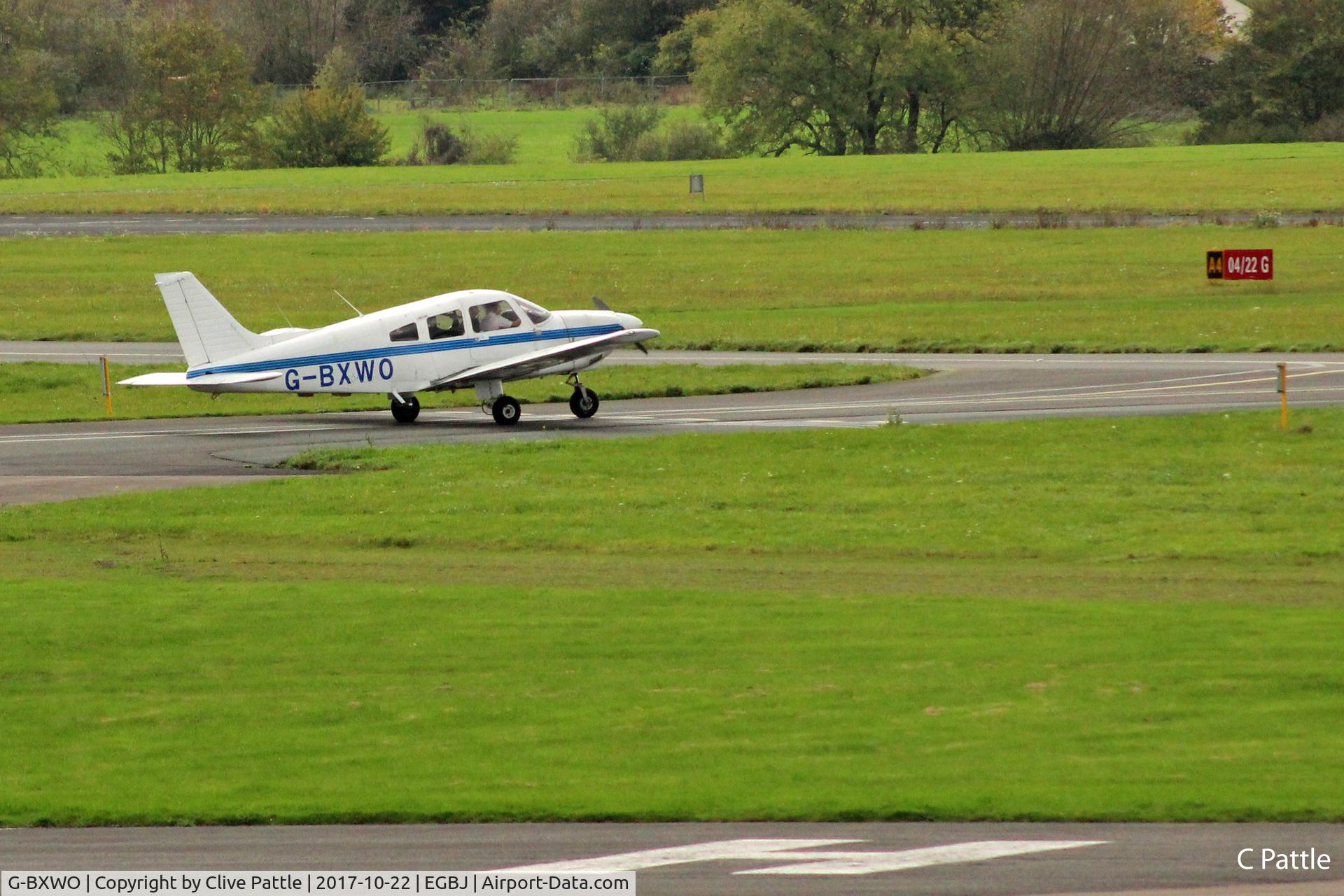 G-BXWO, 1981 Piper PA-28-181 Cherokee Archer II C/N 28-8190311, Holding short at EGBJ
