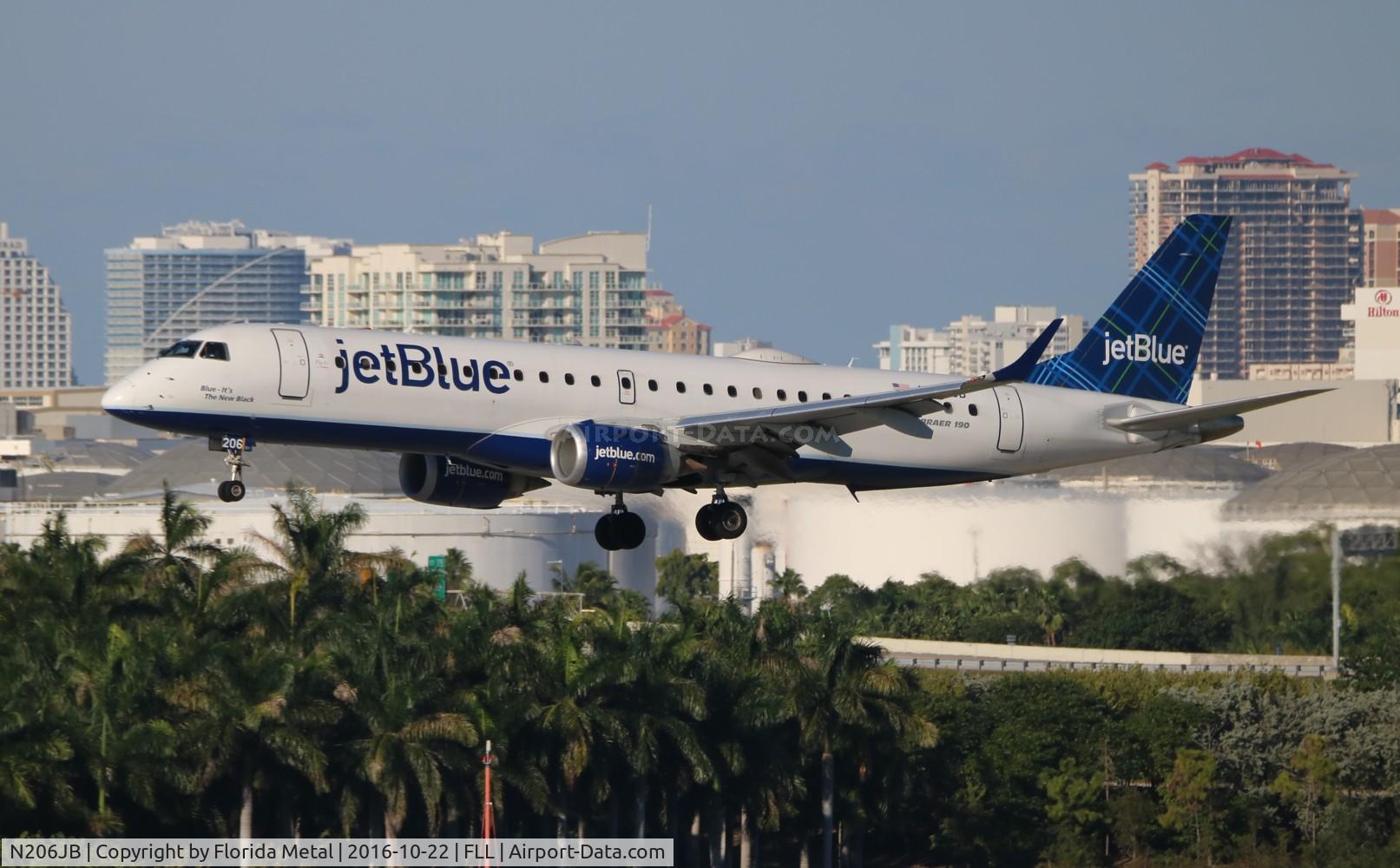 N206JB, 2006 Embraer 190AR (ERJ-190-100IGW) C/N 19000025, Jet Blue