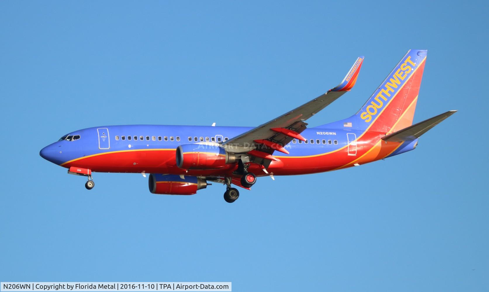 N206WN, 2005 Boeing 737-7H4 C/N 34011, Southwest