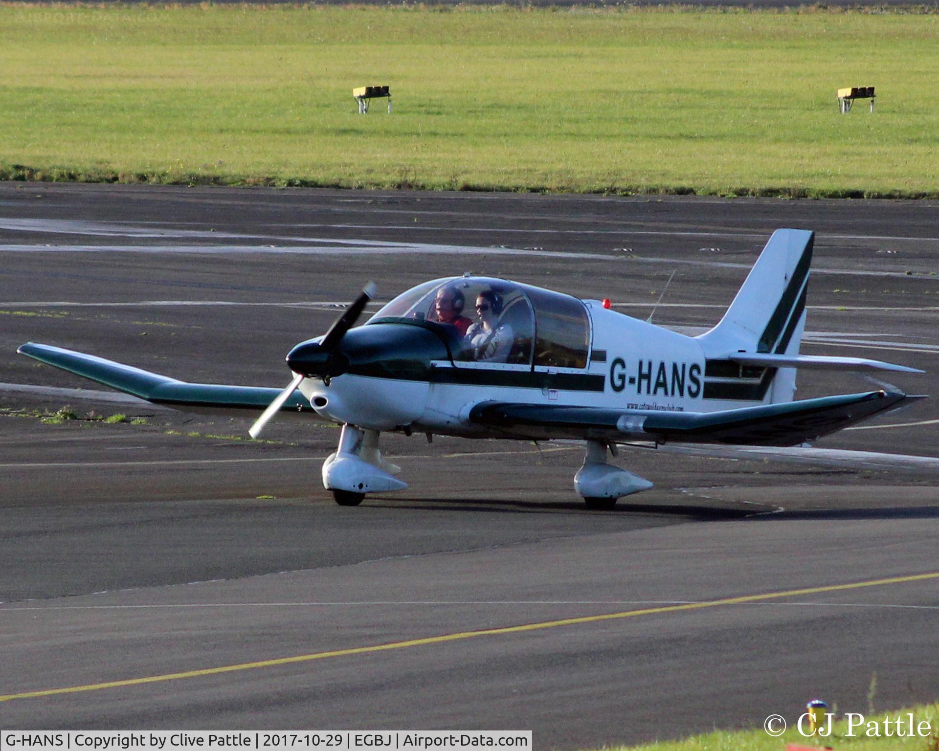 G-HANS, 1979 Robin DR-400-108  Dauphin 2+2 C/N 1384, Taxy in at EGBJ