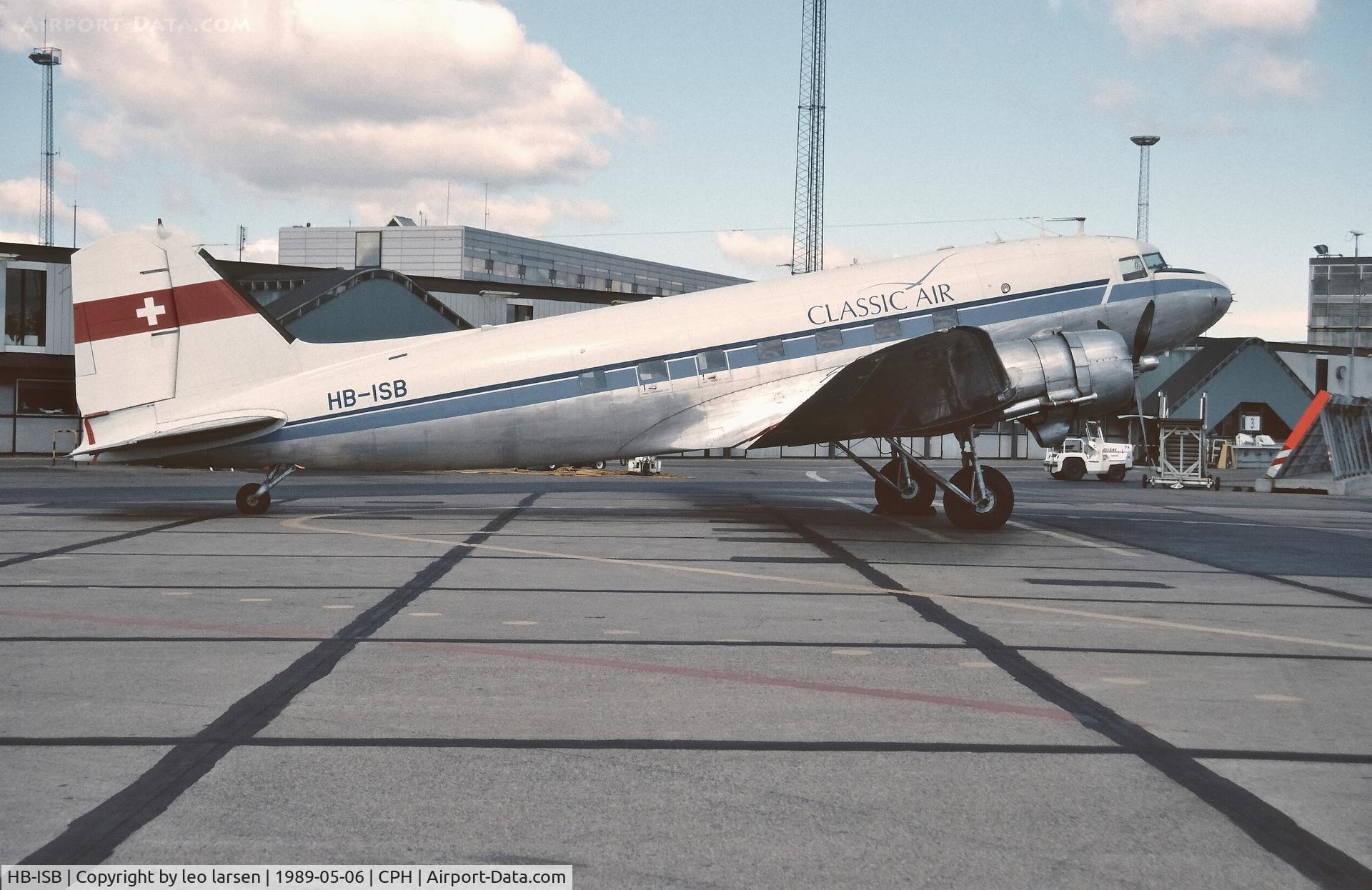 HB-ISB, 1942 Douglas DC3C-S1C3G (C-47) C/N 4666, Copenhagen 6.5.1989