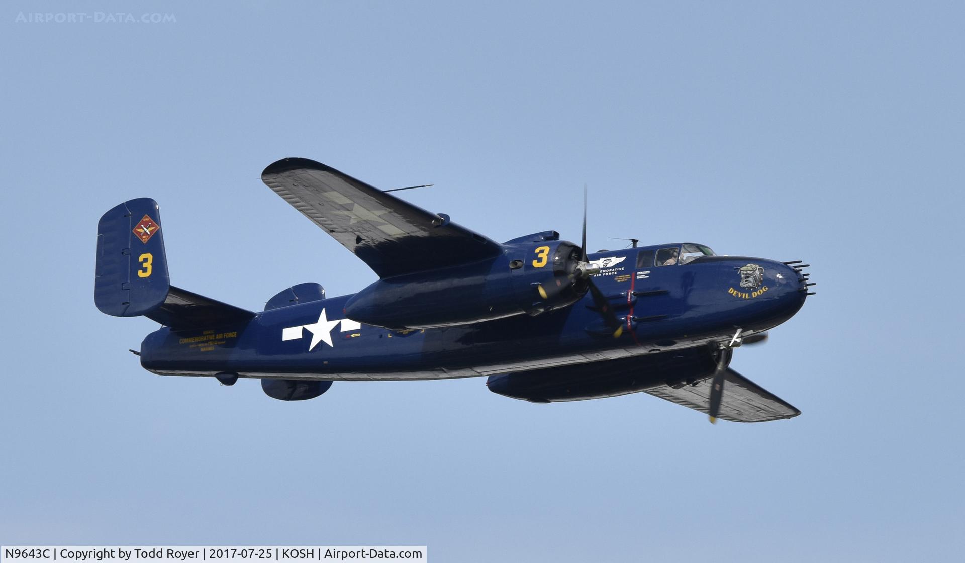 N9643C, 1944 North American B-25J Mitchell Mitchell C/N 108-47512, Airventure 2017