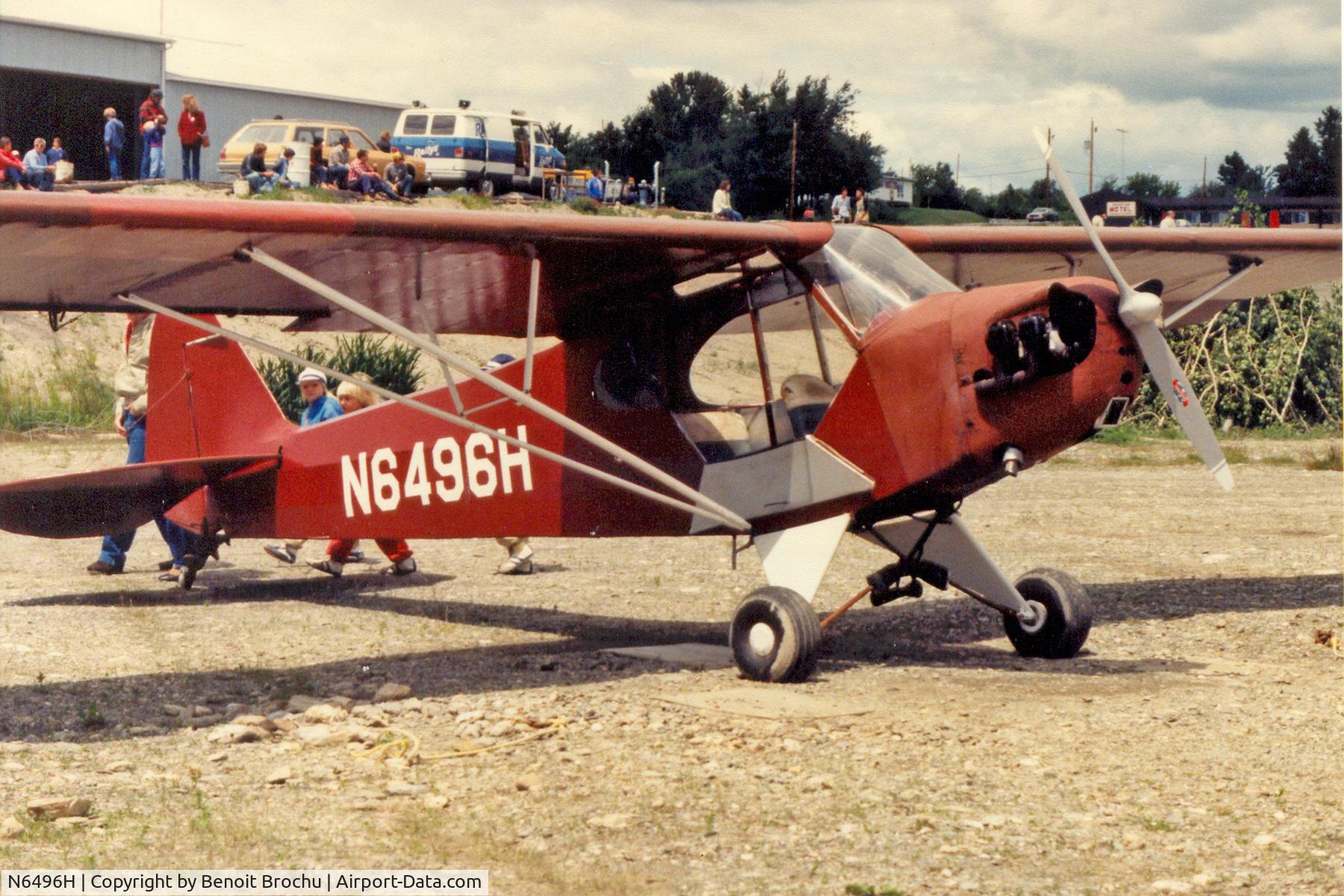 N6496H, 1946 Piper J3C-85 C/N 19680, Around 1985 St-Frederic, Beauce, Quebec, Canada.