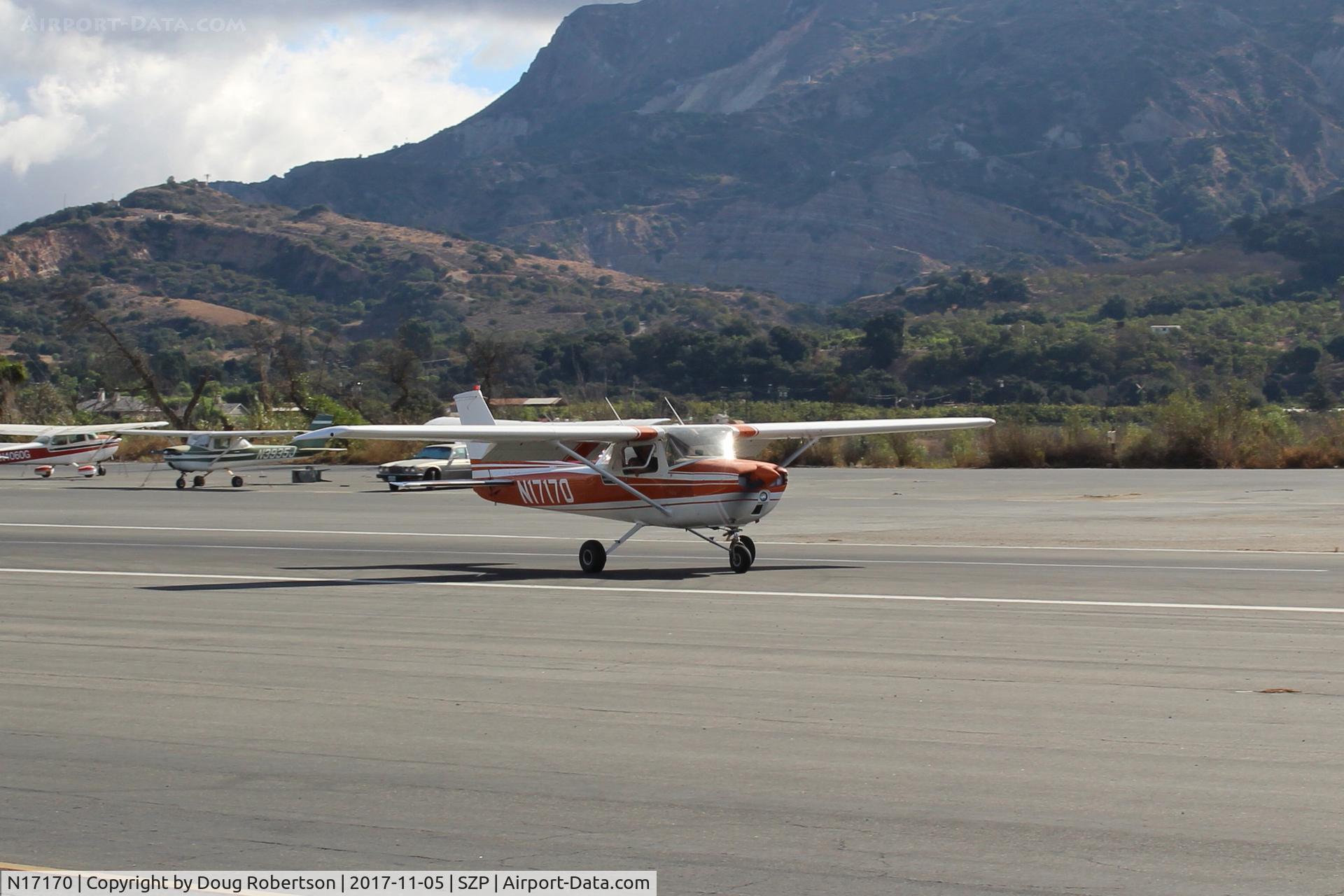 N17170, 1972 Cessna 150L C/N 15073644, 1972 Cessna 150L, Continental O-200 100 Hp, landing roll Rwy 22