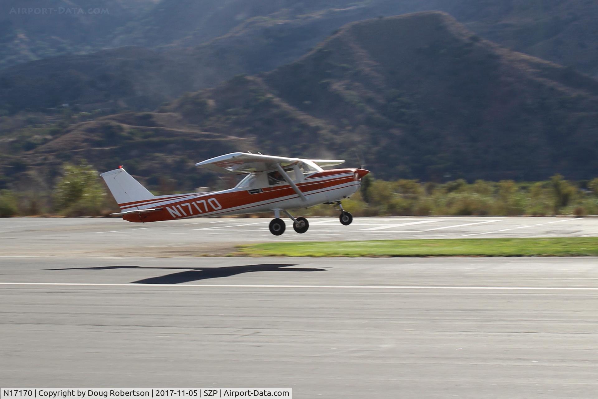 N17170, 1972 Cessna 150L C/N 15073644, 1972 Cessna 150L, Continental O-200 100 Hp, takeoff climb Rwy 22