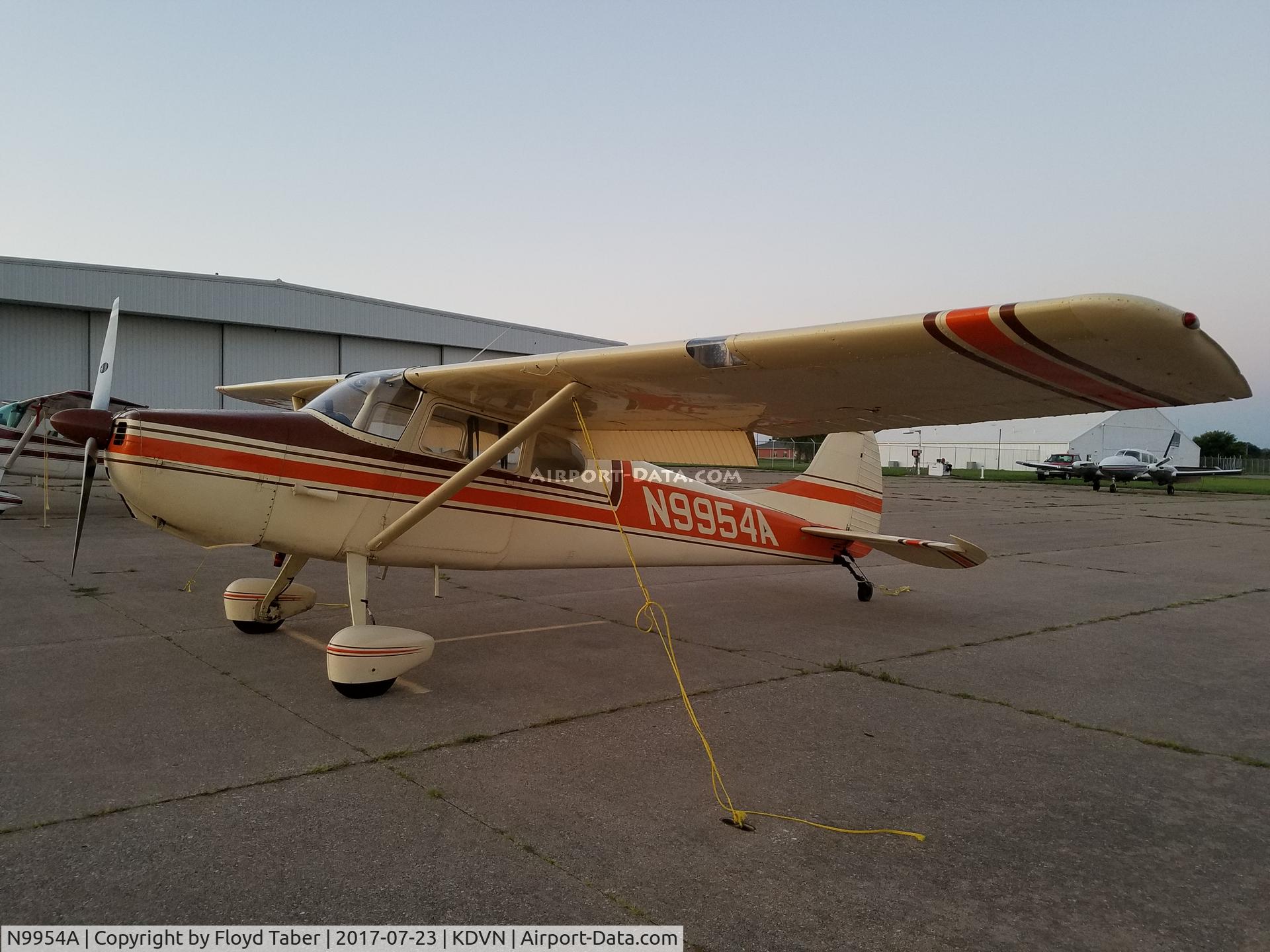 N9954A, 1950 Cessna 170A C/N 19314, On the ramp on a beautiful summer evening