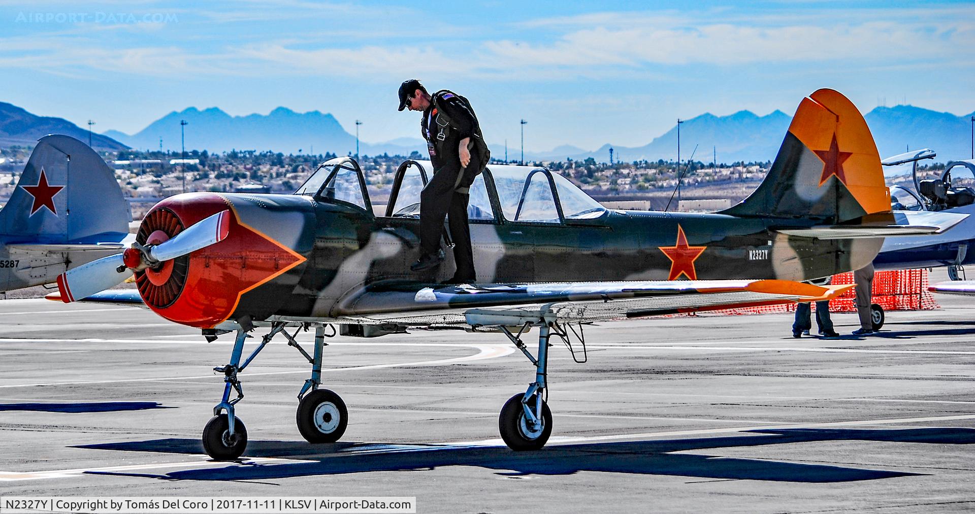 N2327Y, 1988 Yakovlev Yak-52 C/N 888704, N2327Y  1988 Yakovlev Yak-52 C/N 888704 - Aviation Nation 2017
 
Las Vegas - Nellis AFB (LSV / KLSV)
USA - Nevada, November 11, 2017
Photo: TDelCoro