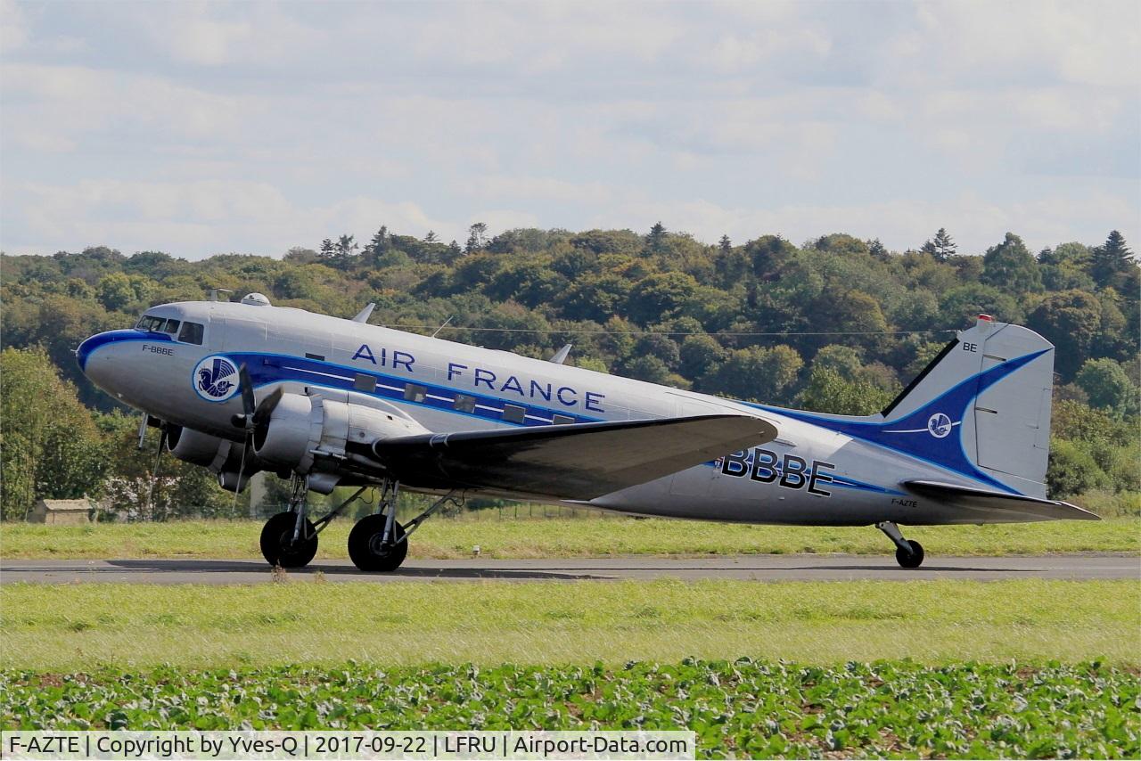 F-AZTE, 1943 Douglas C-47A-1-DL  Skytrain C/N 9172, Douglas C-47A Skytrain, Taxiing to holding point rwy 23, Morlaix-Ploujean airport (LFRU-MXN) Air show 2017