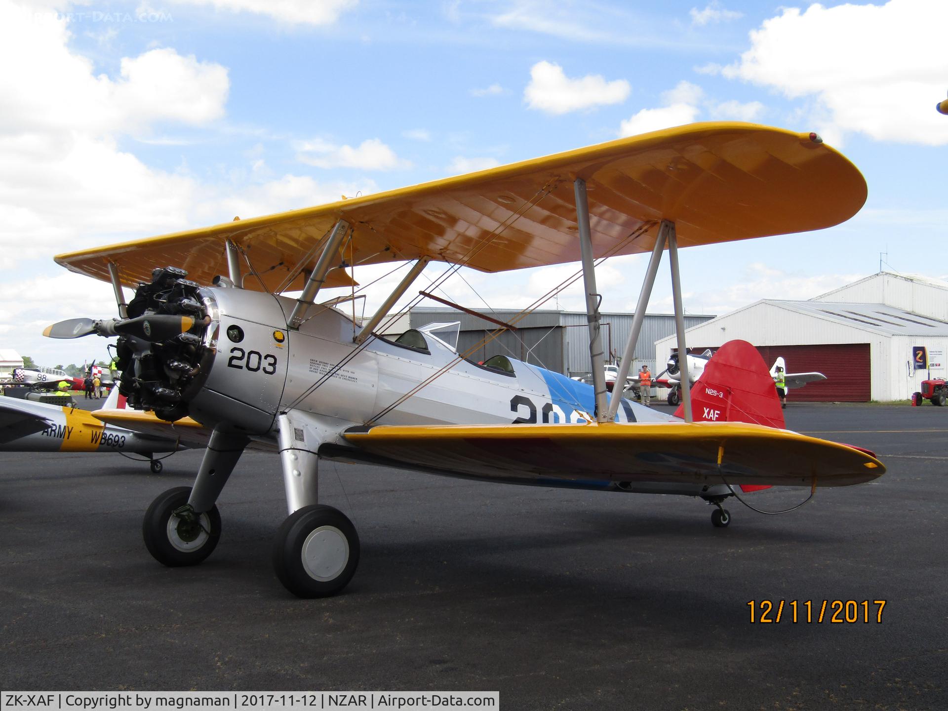 ZK-XAF, Boeing PT-13D Kaydet (E75) C/N 75-5907, on apron for display