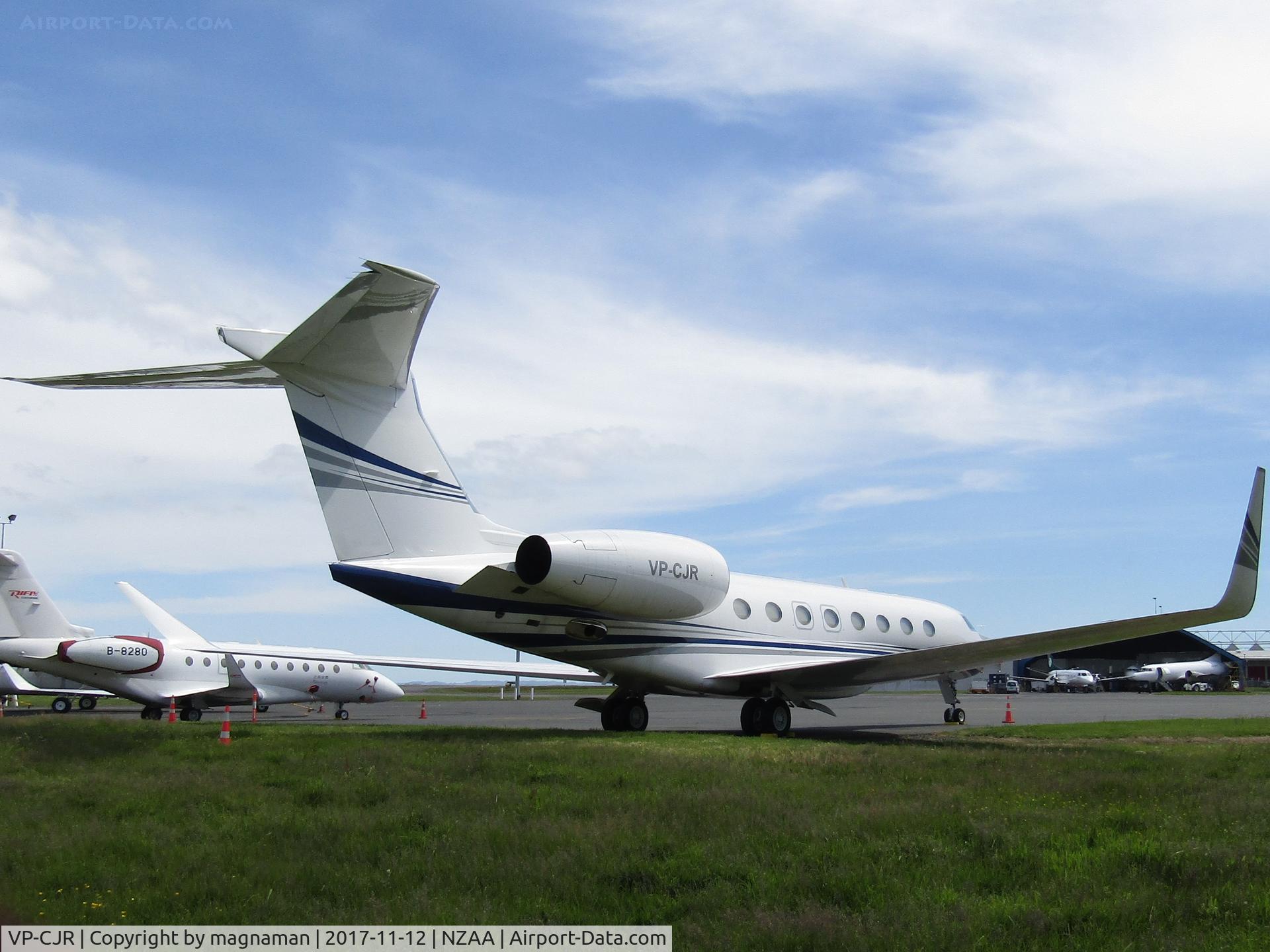 VP-CJR, 2015 Gulfstream Aerospace G650 (G-VI) C/N 6168, still at AKL