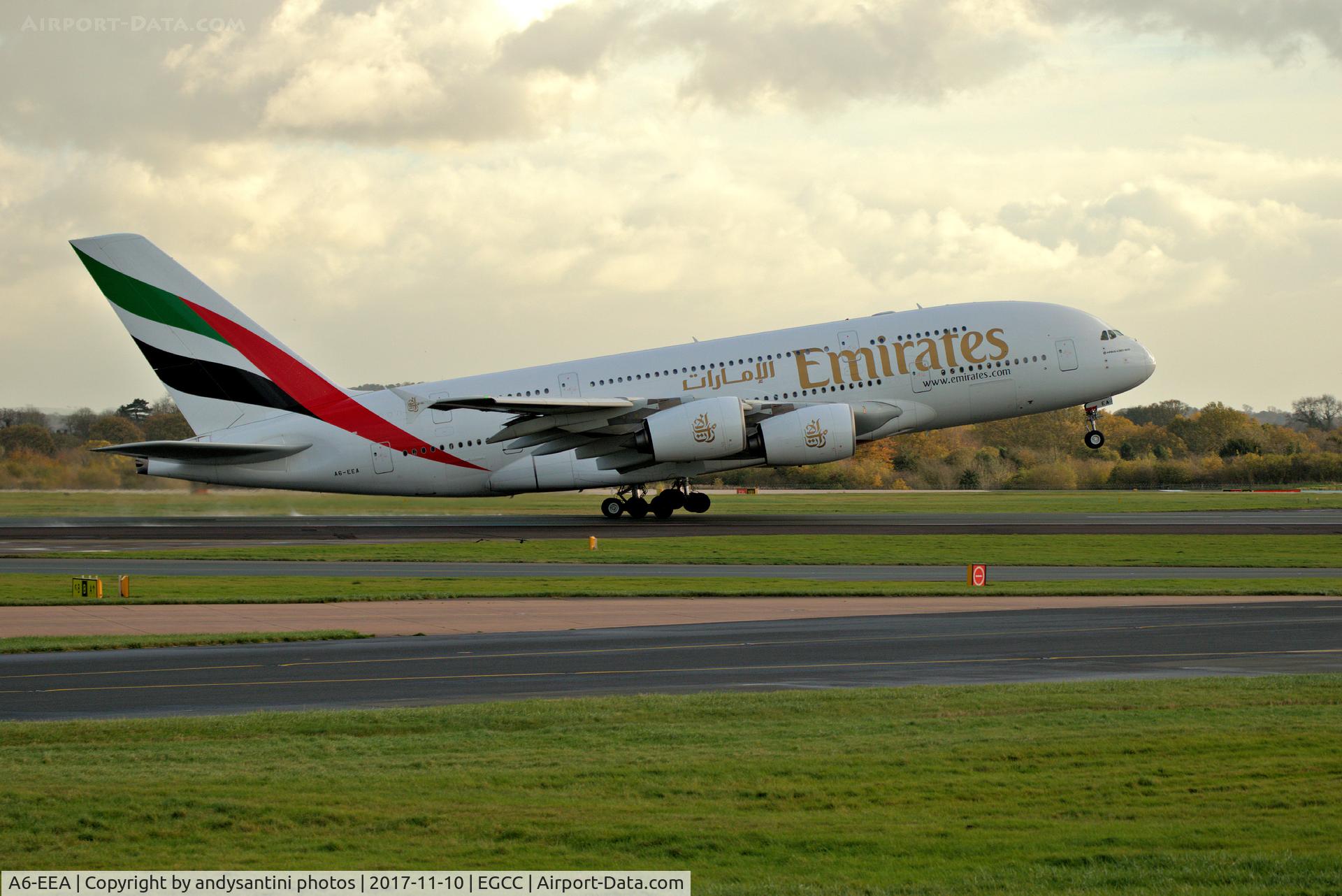 A6-EEA, 2012 Airbus A380-861 C/N 108, just taken off.