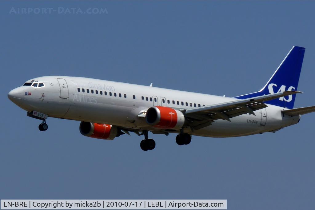 LN-BRE, 1990 Boeing 737-405 C/N 24643, Landing