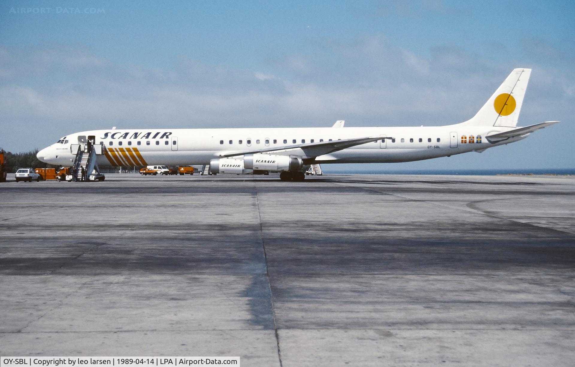 OY-SBL, 1969 Douglas DC-8-63 C/N 46054, Las Palmas 14.4.1989