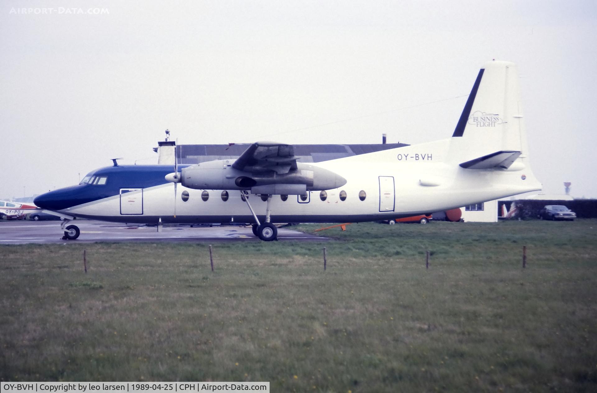OY-BVH, 1962 Fokker F.27-200 Friendship C/N 10200, Copenhagen 25.4.1989