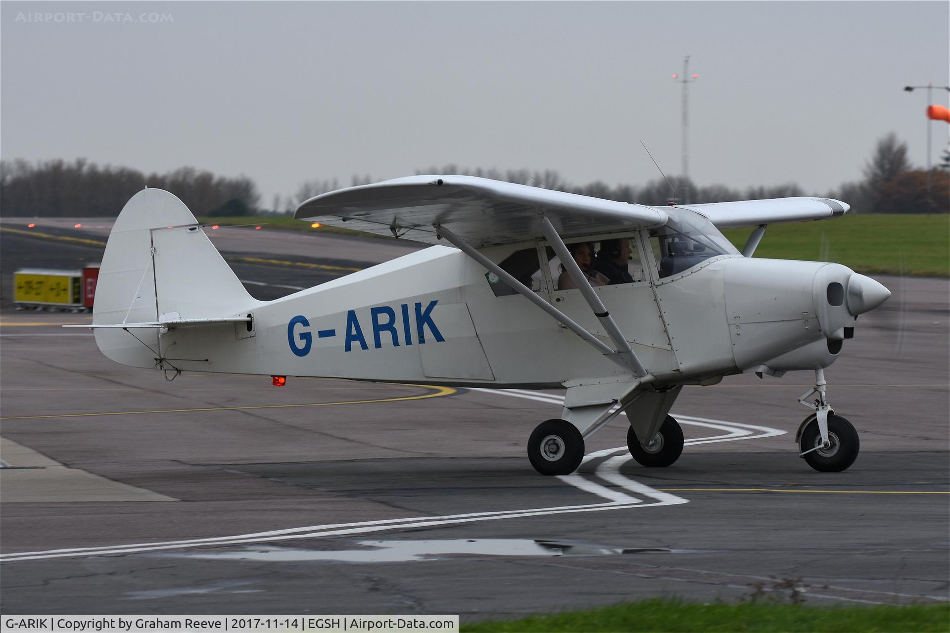 G-ARIK, 1960 Piper PA-22-150 Tri-Pacer C/N 22-7570, Departing from Norwich. This aircraft was based at Norwich in the late 60's.