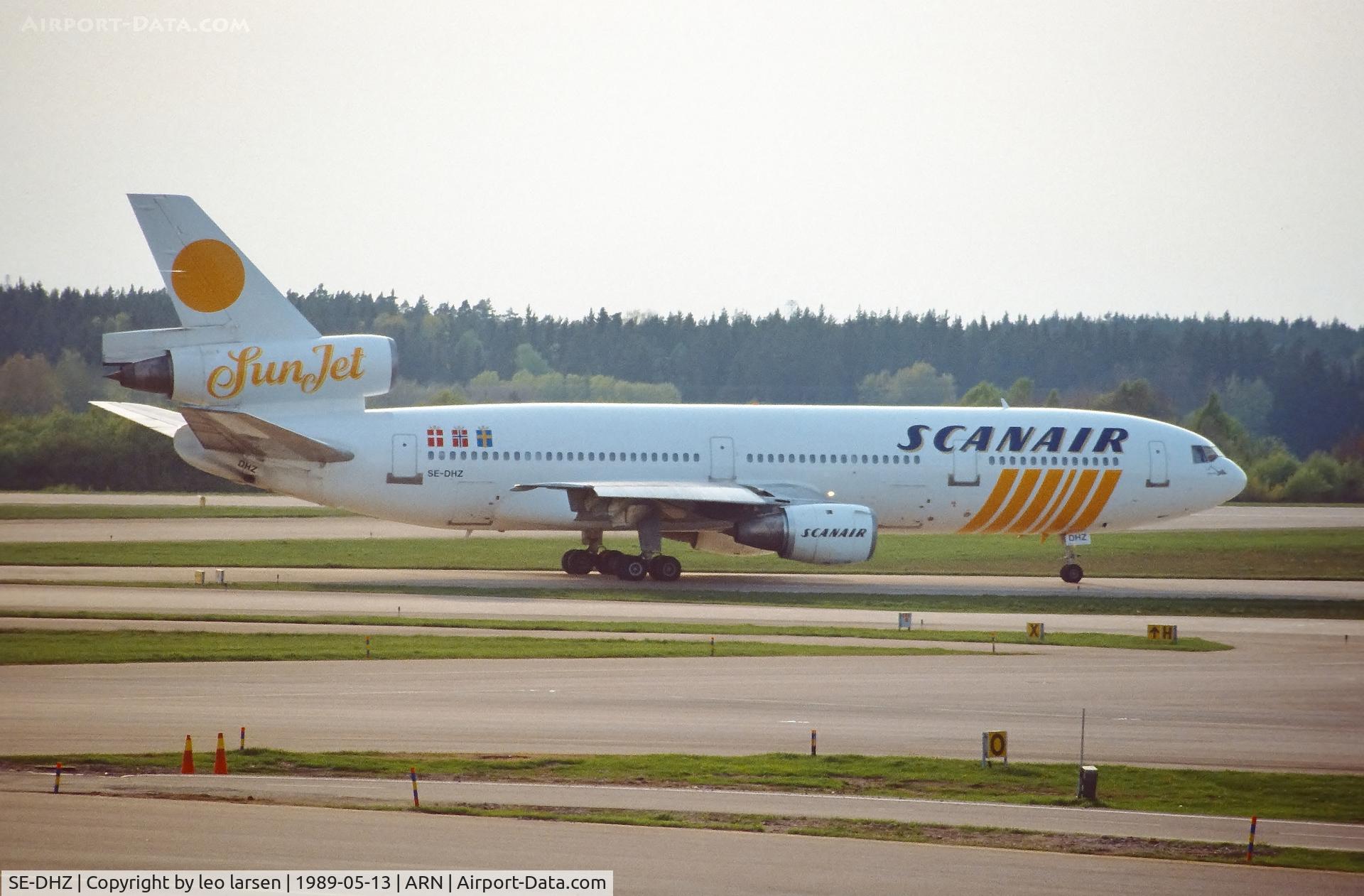 SE-DHZ, 1978 McDonnell Douglas DC-10-10 C/N 46977, Stockholm Arlanda 13.5.1989