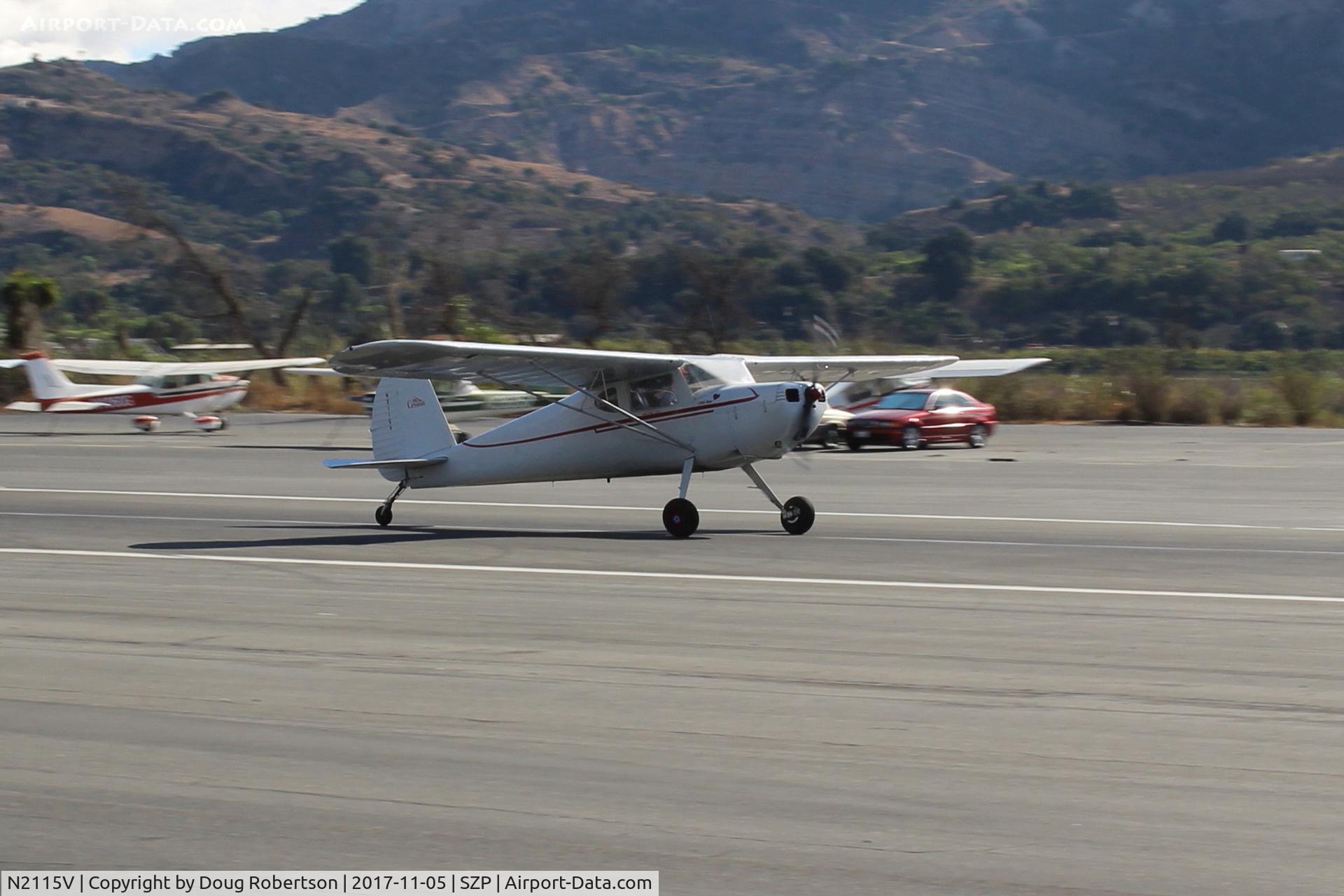 N2115V, 1948 Cessna 120 C/N 14340, 1948 Cessna 120, Continental C85 85 Hp, side window mods like C140 a common mod, landing roll Rwy 22